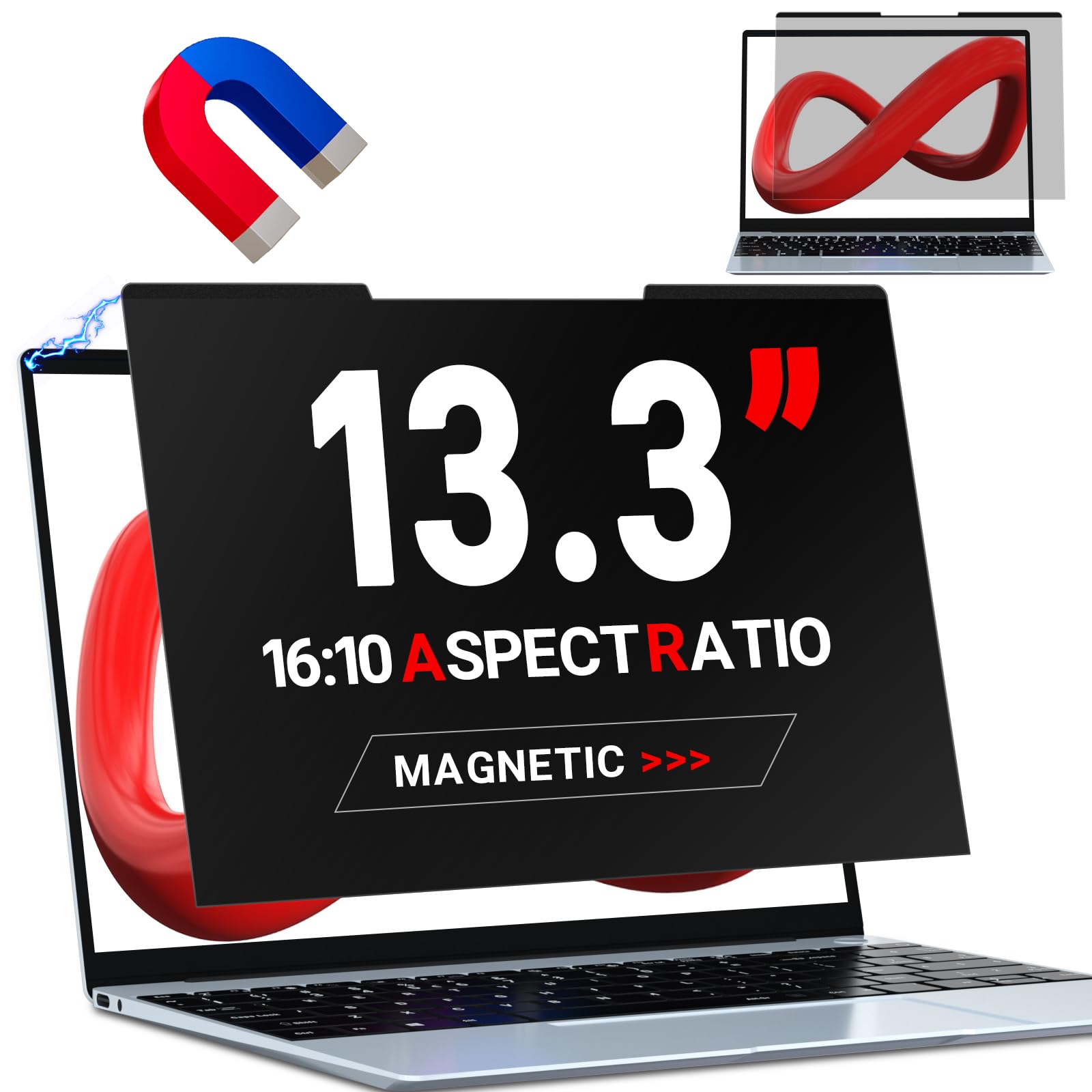Zoegaa Privacy Screen 13.3 Inch,Magnetic Laptop Privacy Screen 13.3 For 16:10, Factory Has Been Focusing On The Research And Pro