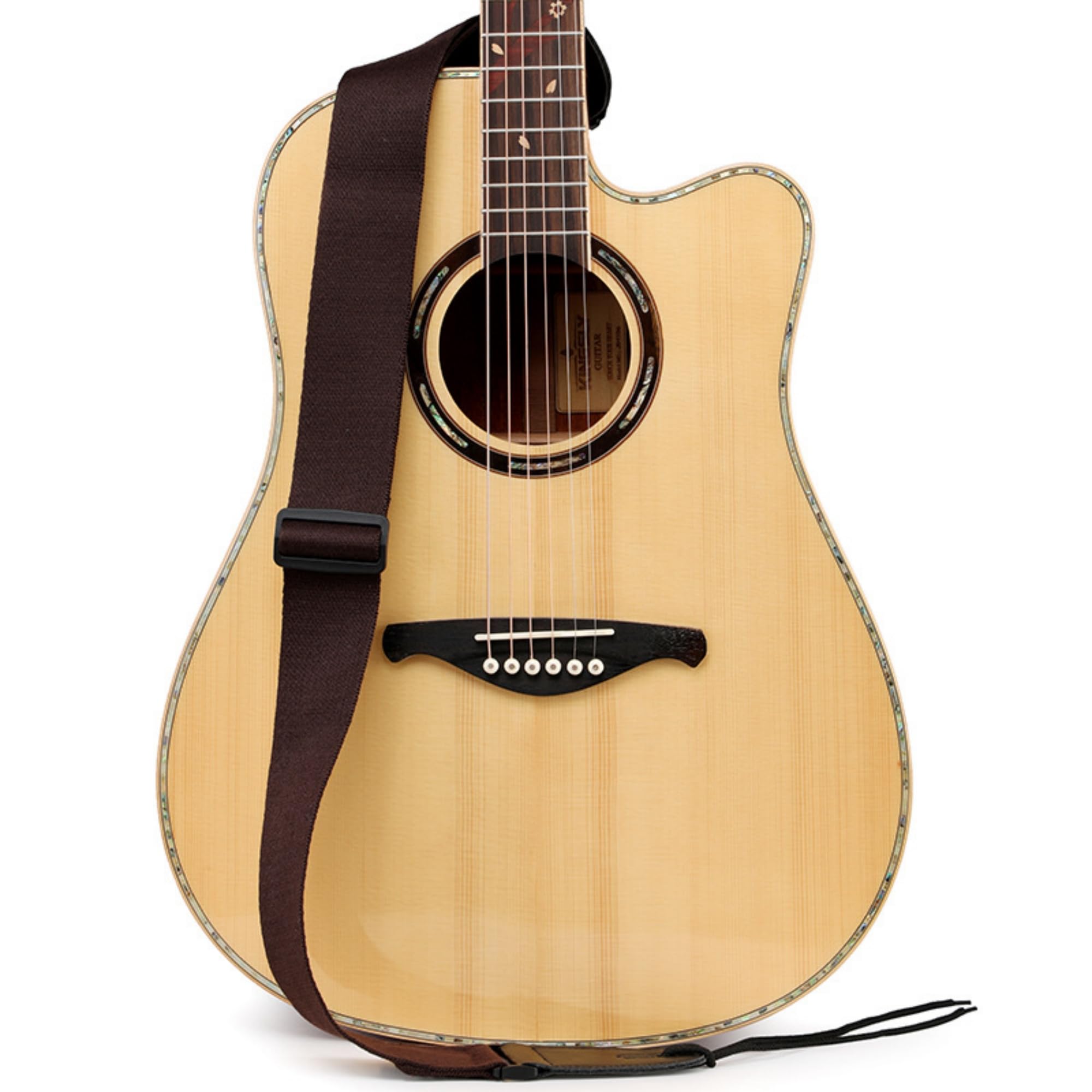 Cc Caihong Guitar Strap, Bass Guitar Straps Acoustic Electric Woven Simple Leather Ends Adjustable Vintage With Pick Pocket   Br