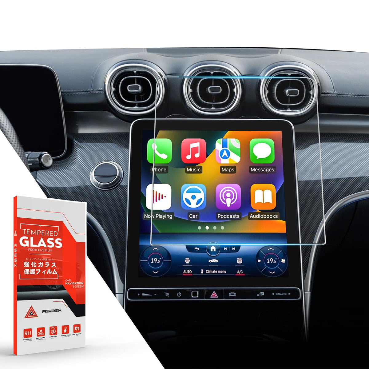 Aszsk Screen Protector For Benz Glc 300 2024 2023,11.9 Inch Tempered Glass Protective Film Compatible With Mercedes Benz C 300 2