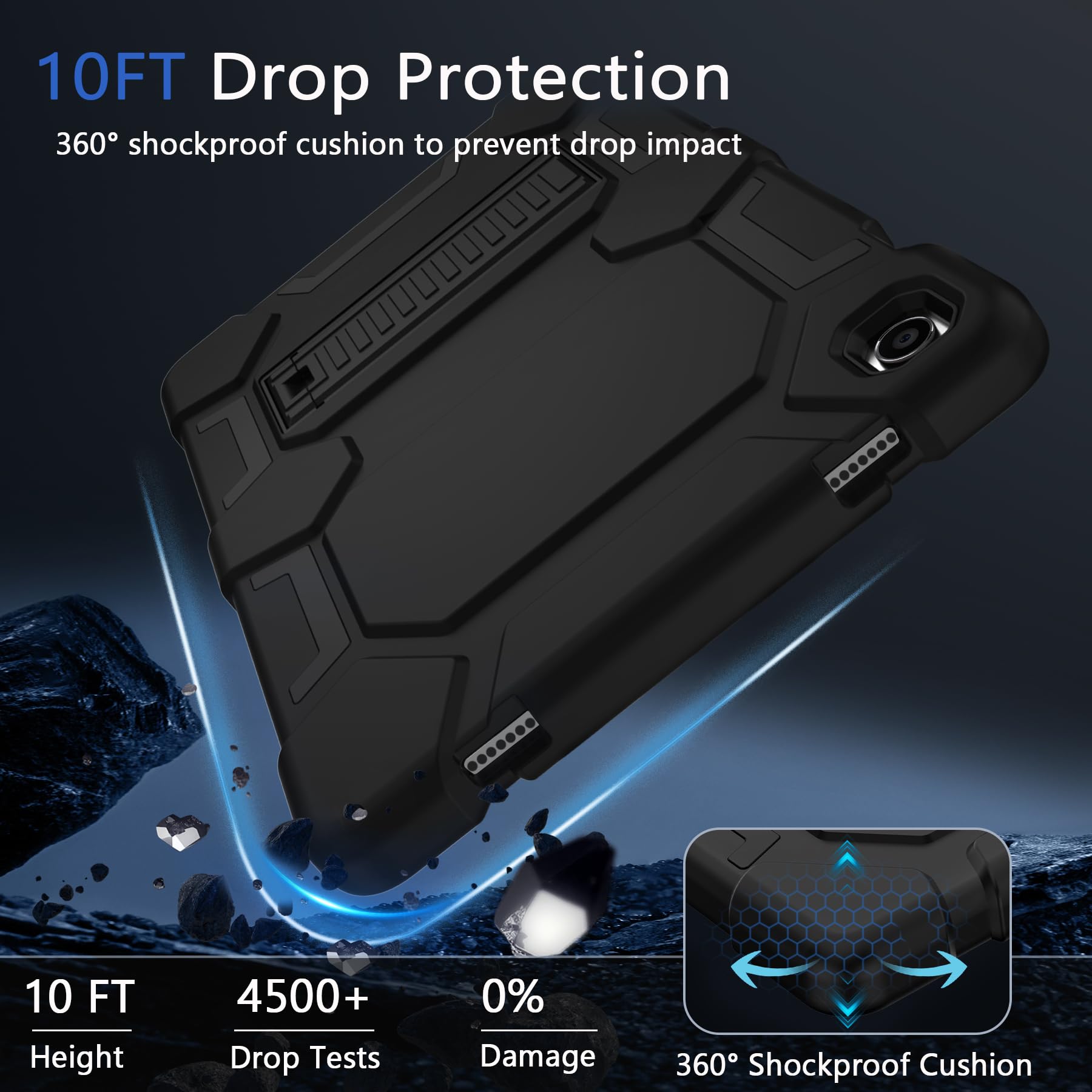 Ccmao Case For Samsung Galaxy Tab A9+/A9 Plus 11'' 2024 Model (Sm X210/X216/X218), Complete Protection Heavy Duty Shockproof Rug