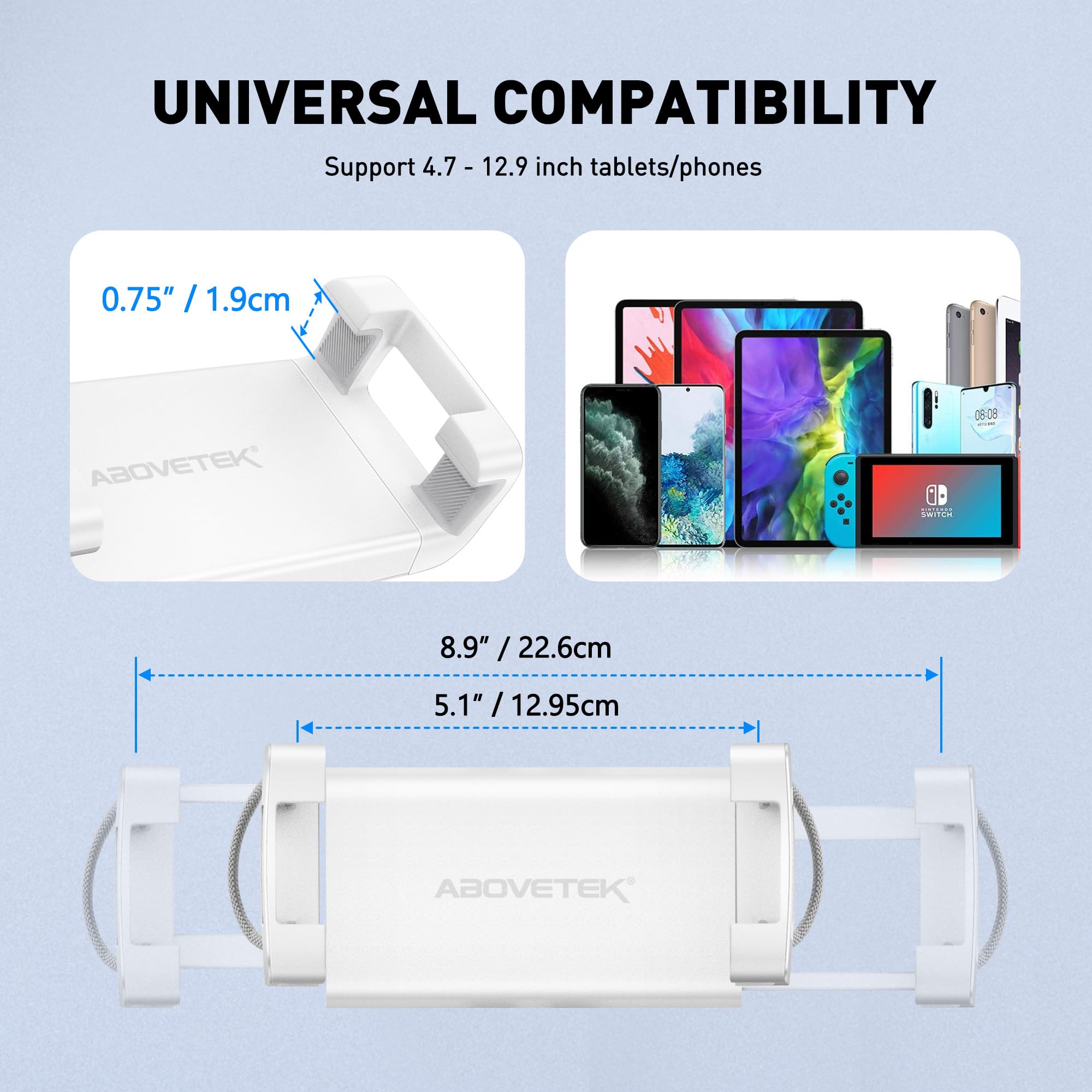 AboveTEK Kindle Tablet Pillow Stand, iPad Pillow Holder for Lap with Soft Bean Bag, Multiple Angles Adjustable iPad Bed Holder Fits 4.7 to 12.9 Inch Kindle/Tablet/Phone for Sofa, Chair, Ground   Gray