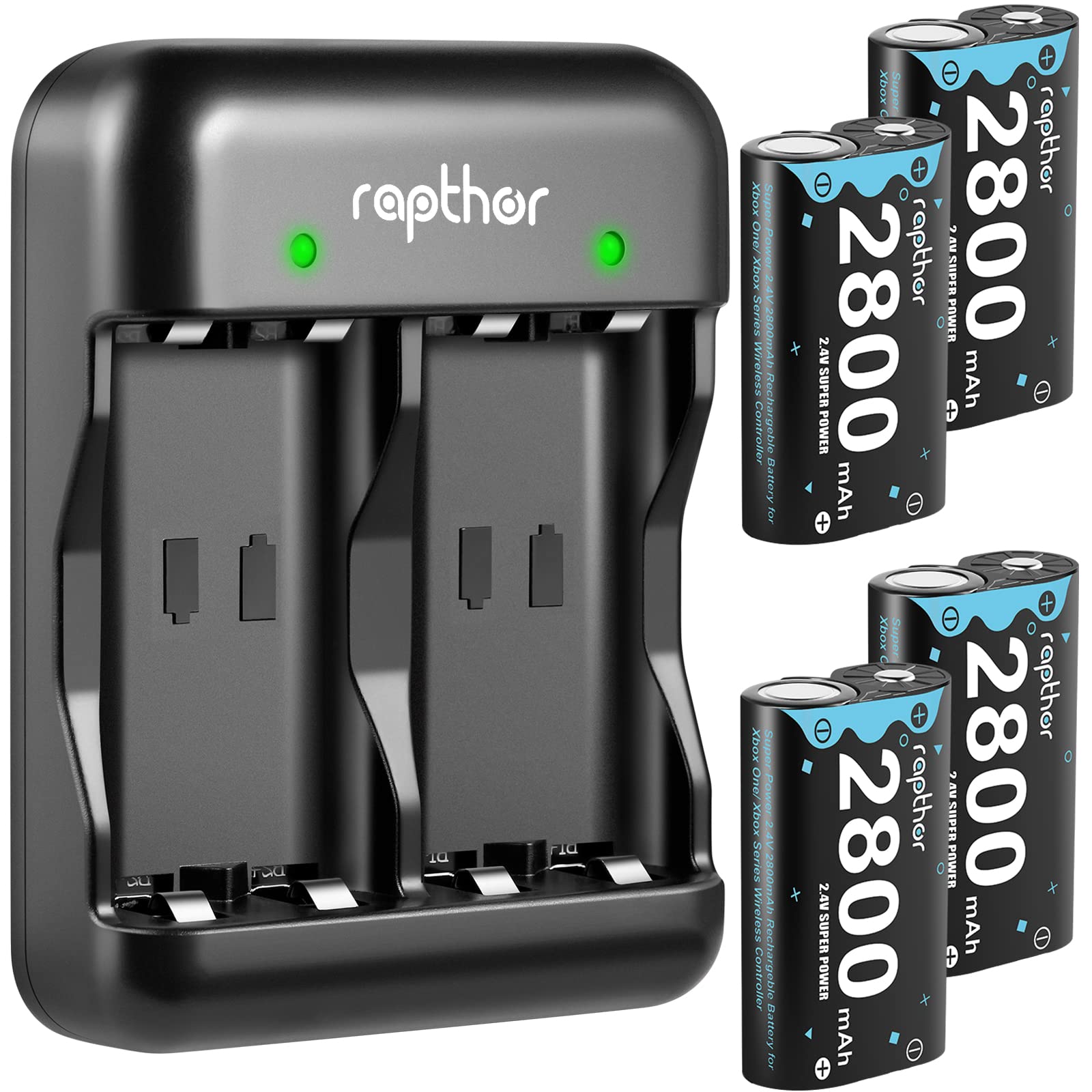 Rapthor 4X 2800Mah Rechargeable Battery Pack For Xbox One/Series Controller, High Power Battery Pack With Fast Charger For Xbox