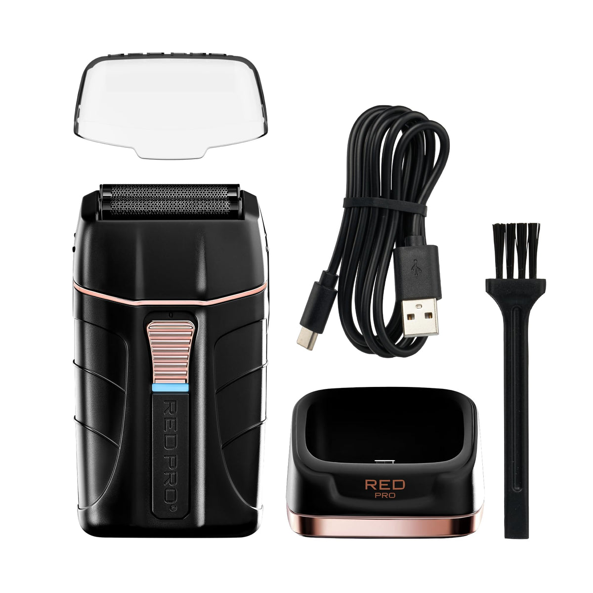 Red Pro Titanium Foil Shaver Cord/Cordless Shaver For Men, Powerful Electric Razor Usb C Rechargeable, Up To 170 Minutes Of Run