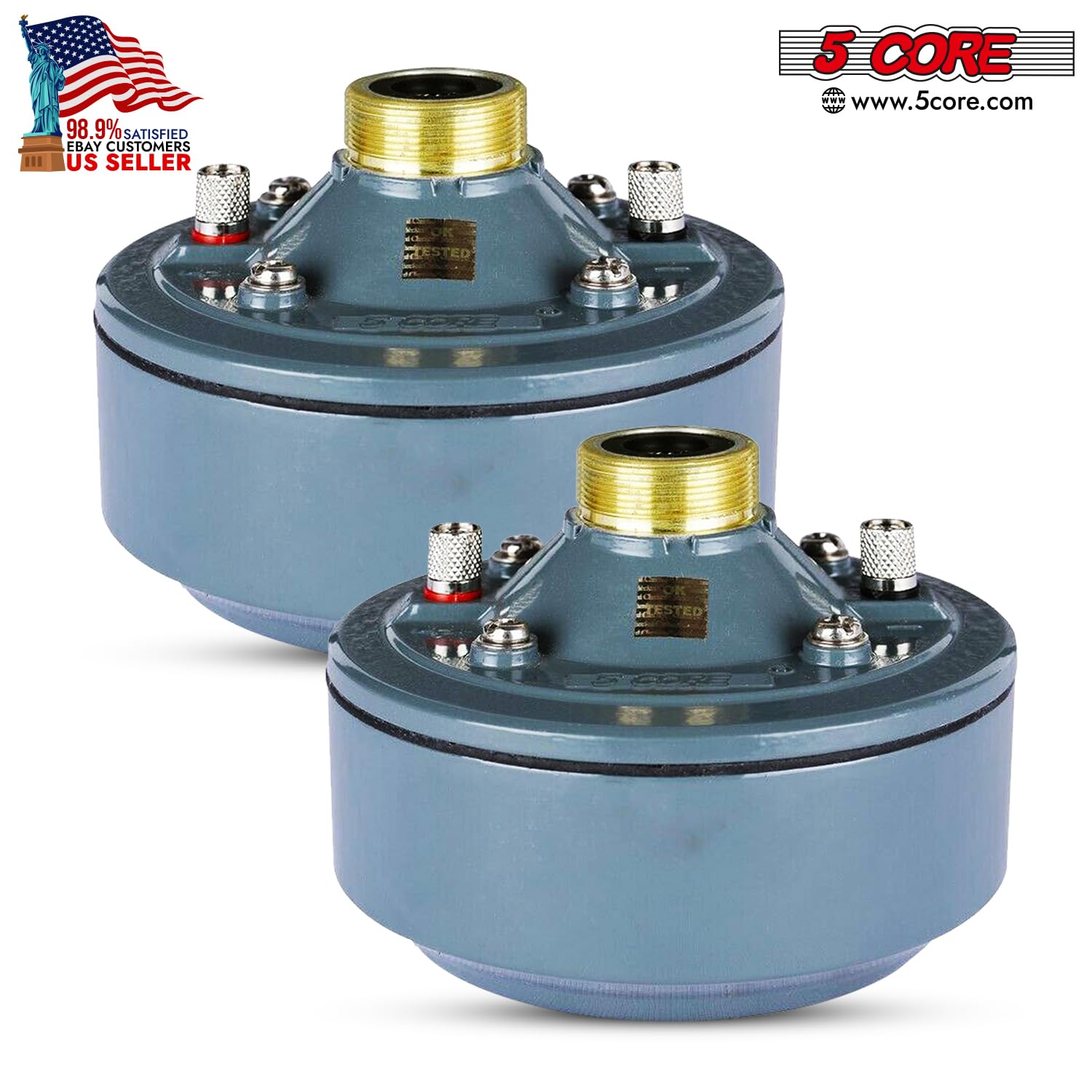 5 Core Speaker Compression Driver 90 Watt Max. 16 Ohms Mid Range Phenolic Diaphragm Driver Unit | Robust | Twist On Throat Tweet