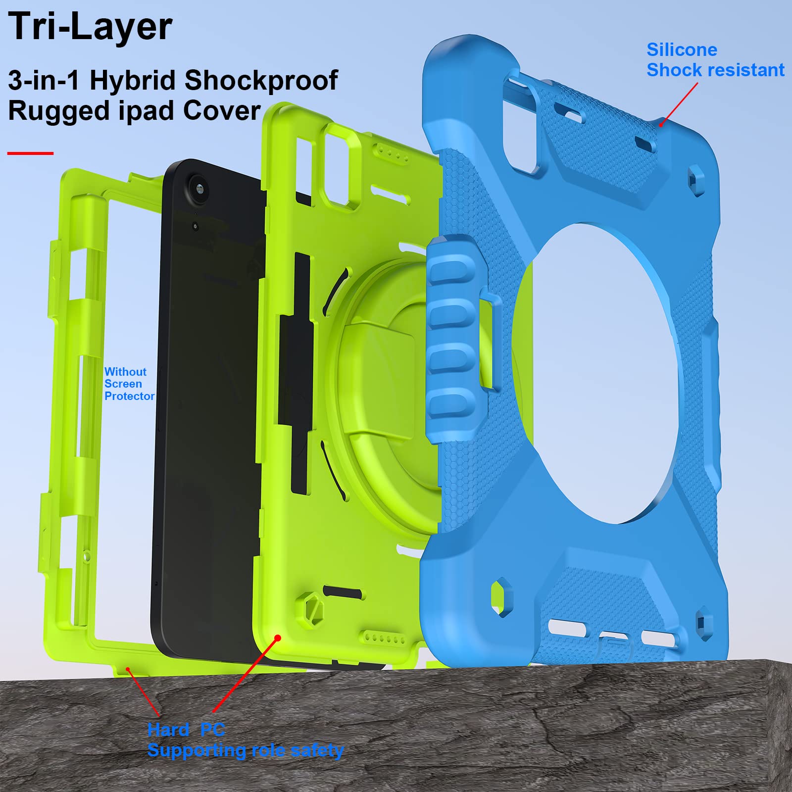 Ipad Mini 6Th Generation Case For Kids,Ipad Mini Case Kids Built In Pencil Holder,Ipad Mini 6 Case 8.3 Inch For Heavy Duty Shock