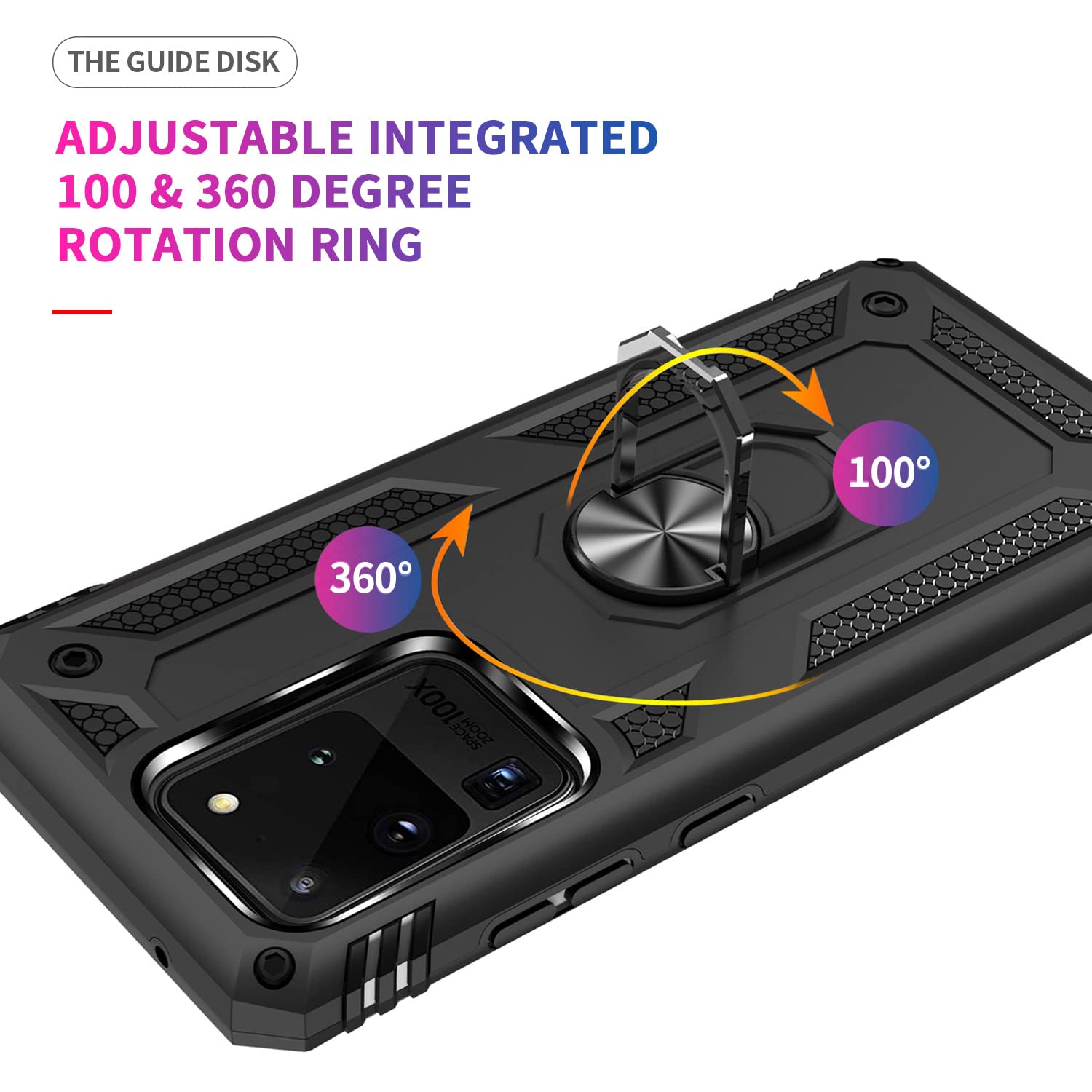 Addit Case For S20 Ultra Phone Case Samsung Galaxy S20 Ultra Case, Military Grade, Heavy Duty, With Ring Holder Stand, Support M