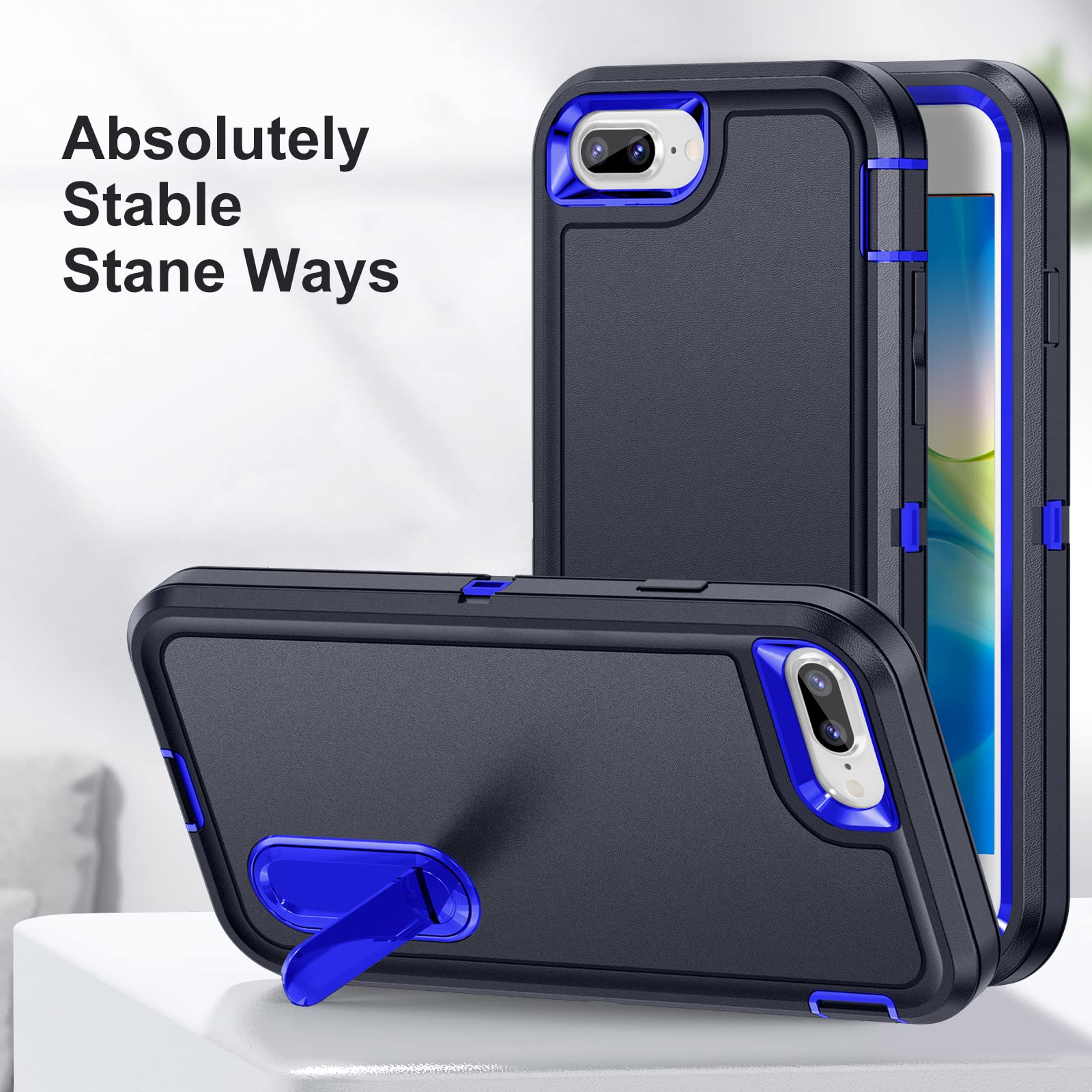 Idweel Iphone 8 Plus Case,Iphone 7 Plus/Iphone 6S/6 Plus Case With Build In Kickstand,Heavy Duty Protection Shockproof Anti Scra