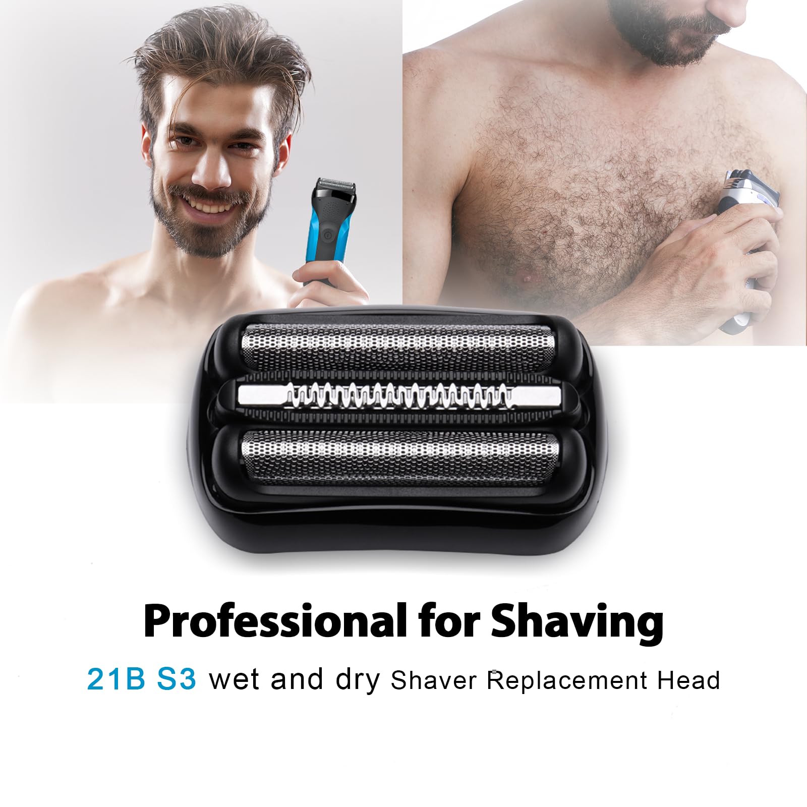 Vidsa Series 3 21B Shaving Replacement Head, Foil & Cutter Razor Head Compatible With S3 Shaver Replacement Heads, 3040S 300S, 3