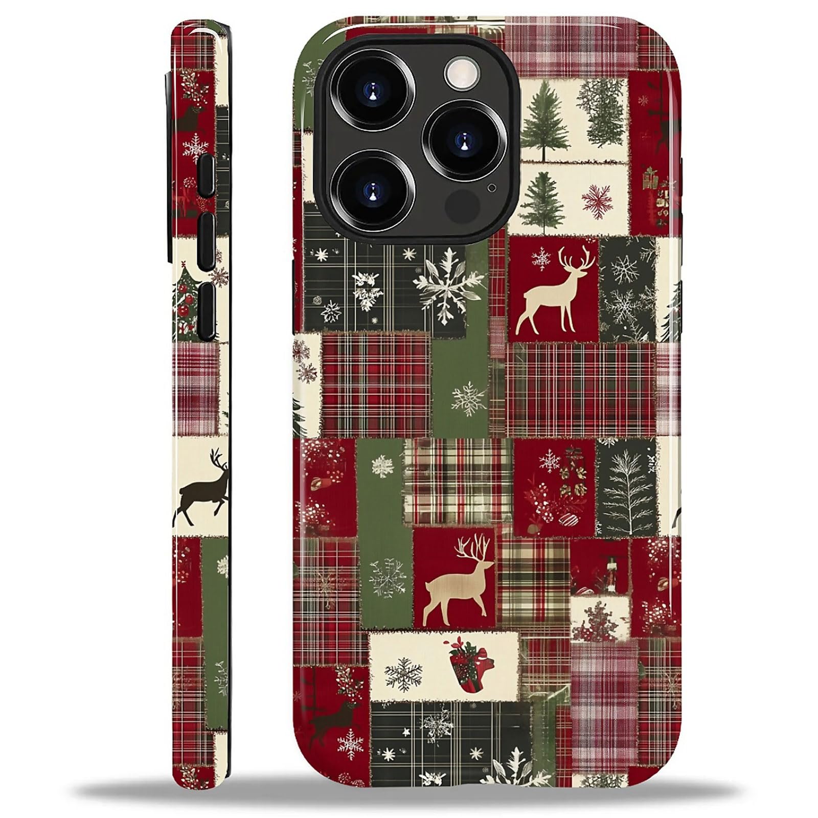 Goodsprout for iPhone 13 Pro Max Case,Hybrid 2-Layer Hard Shell + Silicone Protective Case -Resistant Shockproof- Christmas Tree