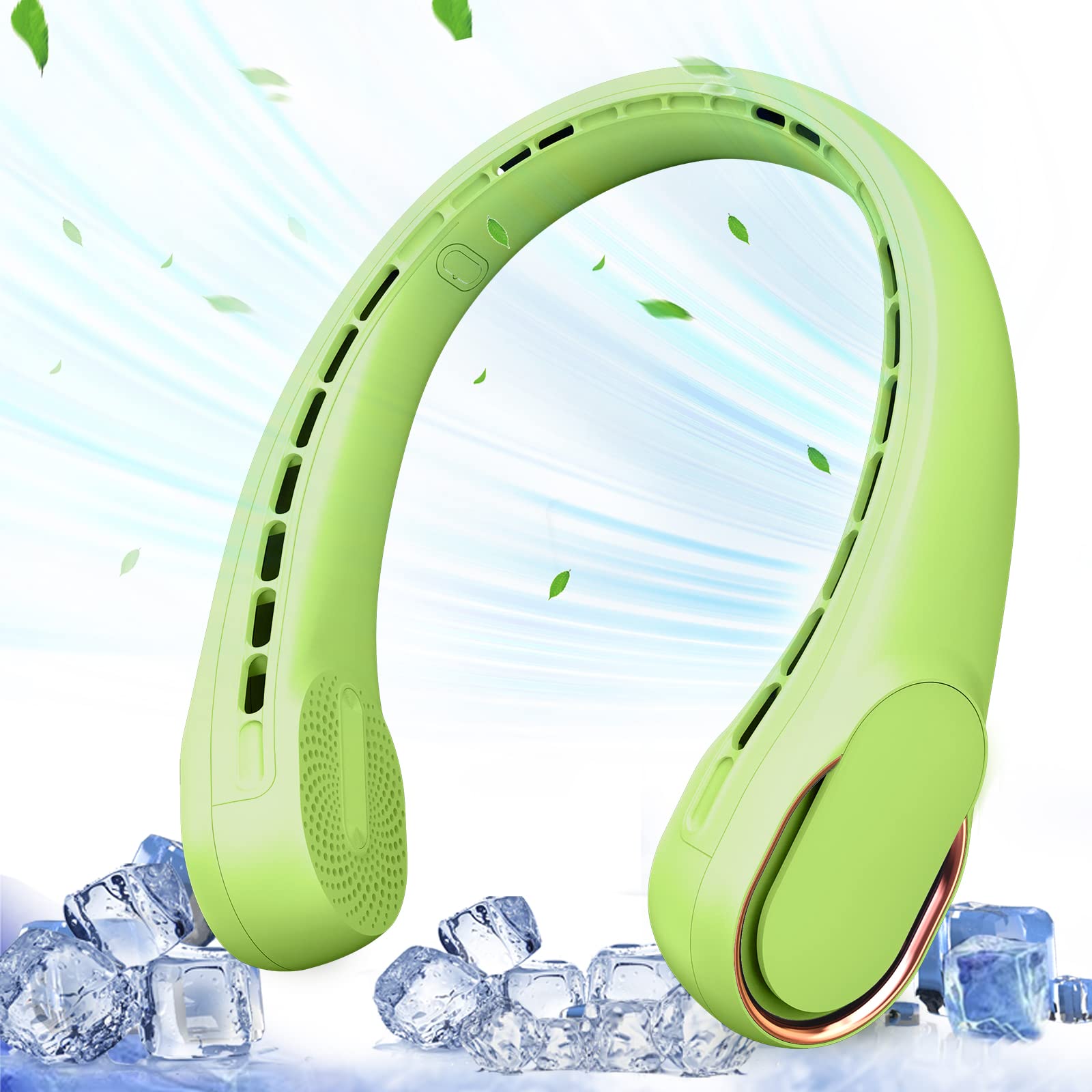 Asnug Portable Neck Fan, Bladeless, Usb Rechargeable Personal Fan, 4000 Mah Battery Operated, 3 Speeds Adjustable,Faster Cooling