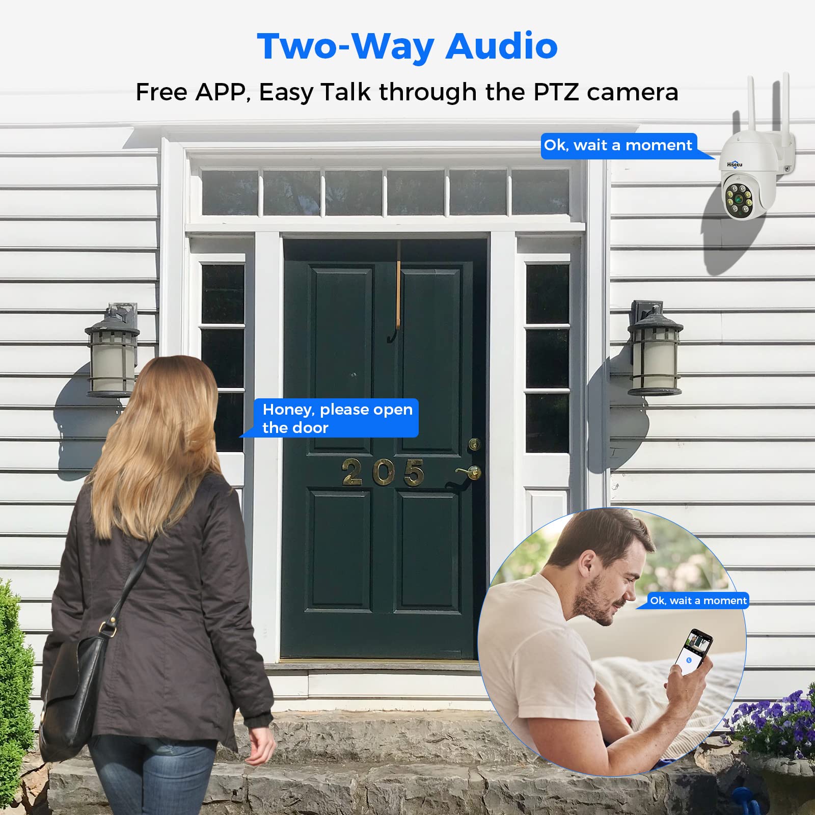 Hiseeu ?Ptz Camera Wireless System? 3Mp Security Camera System Two Way Audio, Auto Tracking, Full Color Night Vision, Ip66 Waterproof, Expandable 10Ch Nvr, 24/7 Record With 1Tb Hard Drive