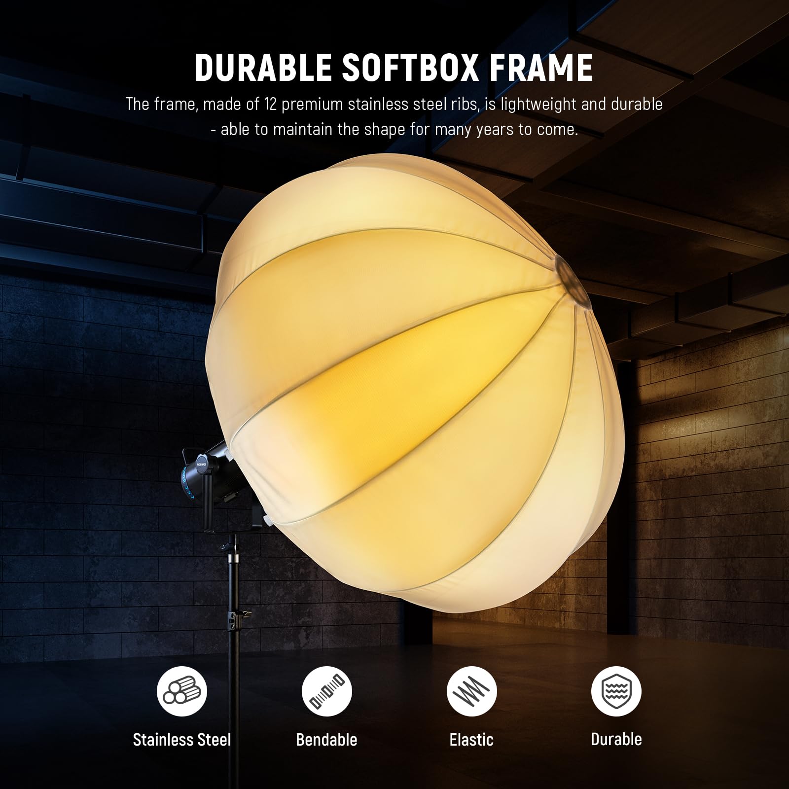Neewer 33.5''/85Cm Lantern Softbox, Quick Release 360 Light Diffuser Bowens Mount Softbox With Lightweight Nylon Alloy For Rgb C