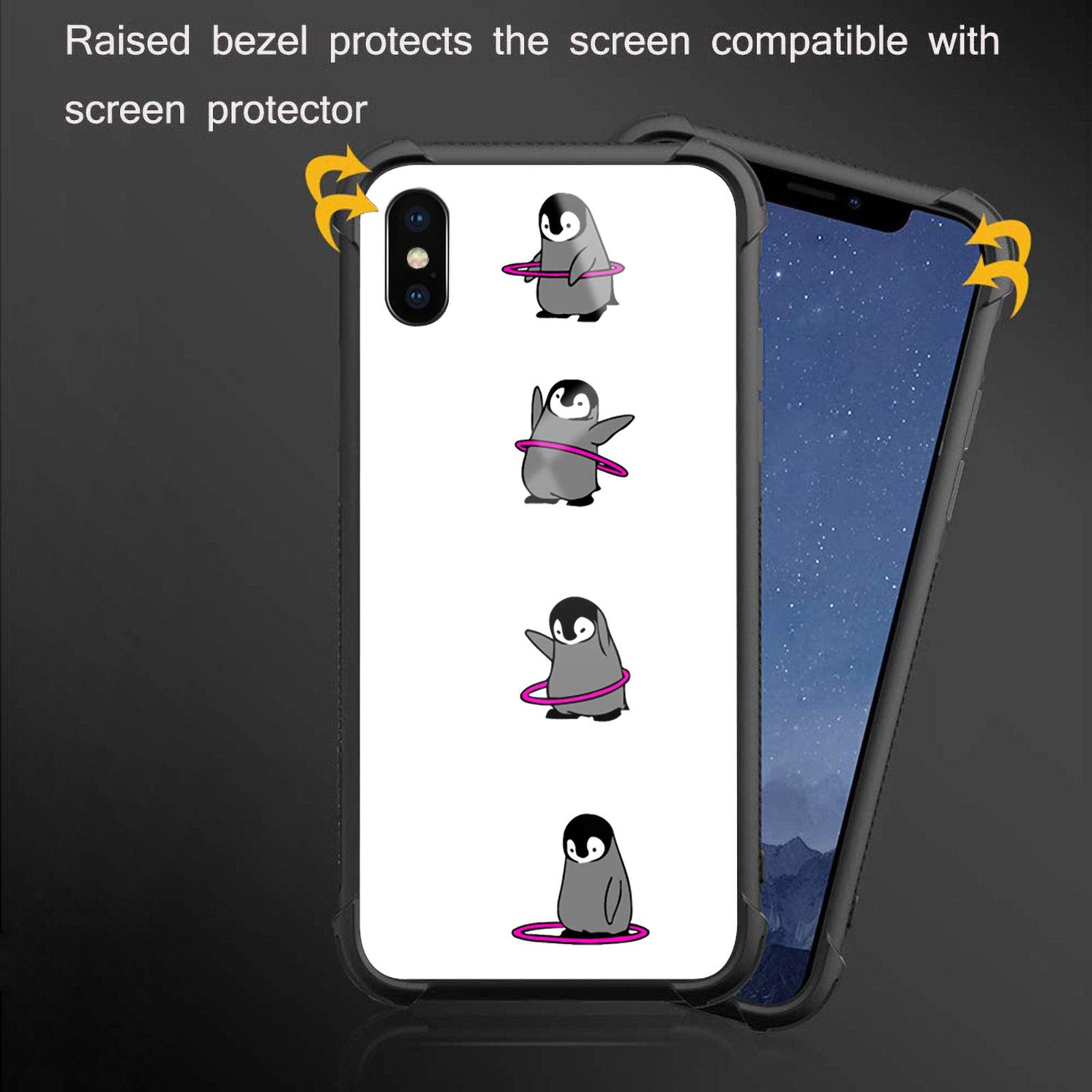 CARLOCA iPhone XR Case Penguin Gymnastics Graphic Design Shockproof Drop Protection