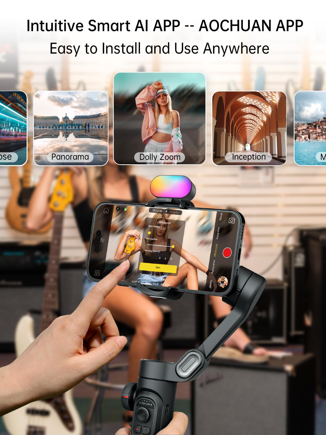 Gimbal Stabilizer Smartphone Iphone Video: Iphone Stabilizer Gimbal Smartphone Foldable 3 Axis Handheld Portable Android Gimbal