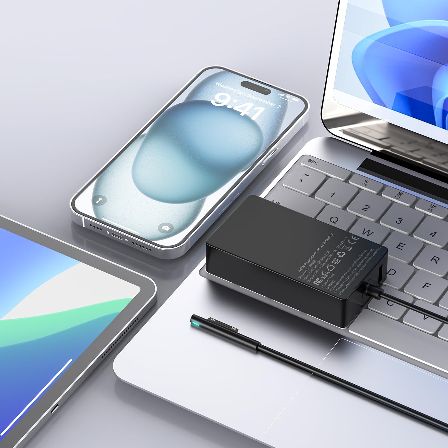 Surface Charger, 44W 15V 2.58A Power Supply Ac Adapter Charger For Microsoft Surface Pro 3/4/5/6/7, Surface Laptop 3/2/1, Surface Go/Book, With 6Ft Power Cord