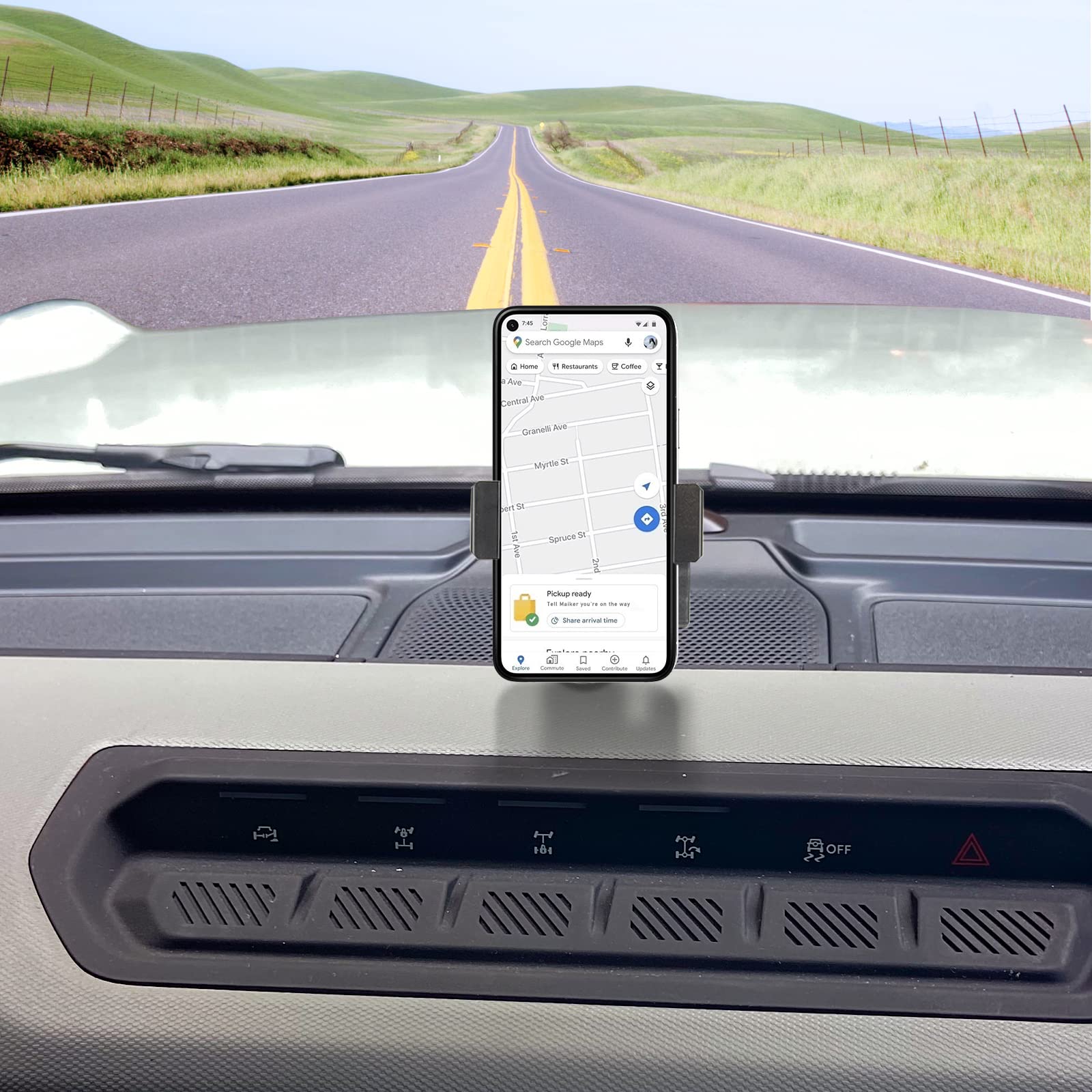 Dashboard Phone Holder Mount Aluminum Alloy For Ford Bronco Accessories 2021 2022 2023 Anti Shake Stabilizer Custom Adjustable P