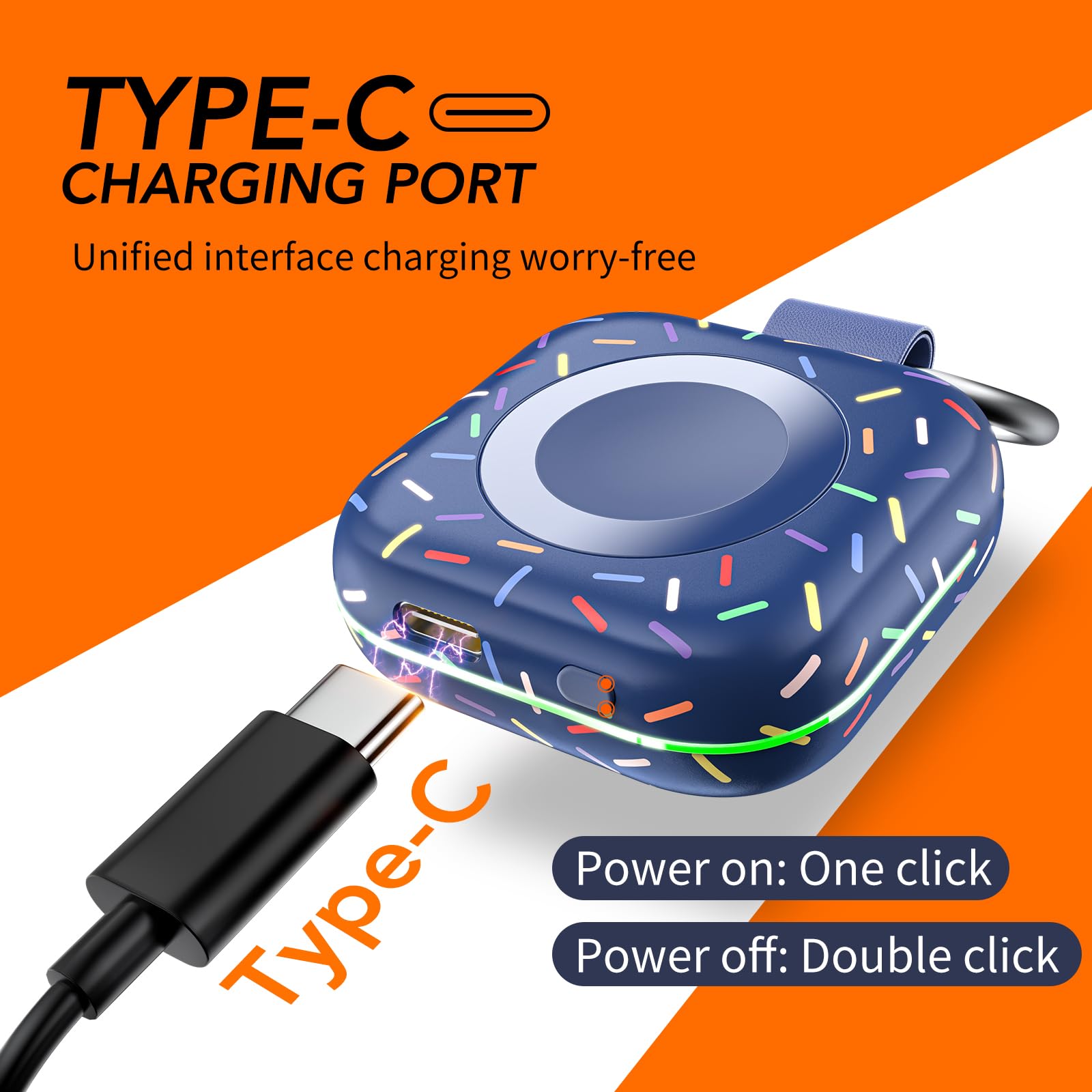 Portable Charger For Apple Watch 10 ,Wireless Magnetic Mini Iwatch Charger 1200Mah Power Bank Travel Keychain Accessories Smart