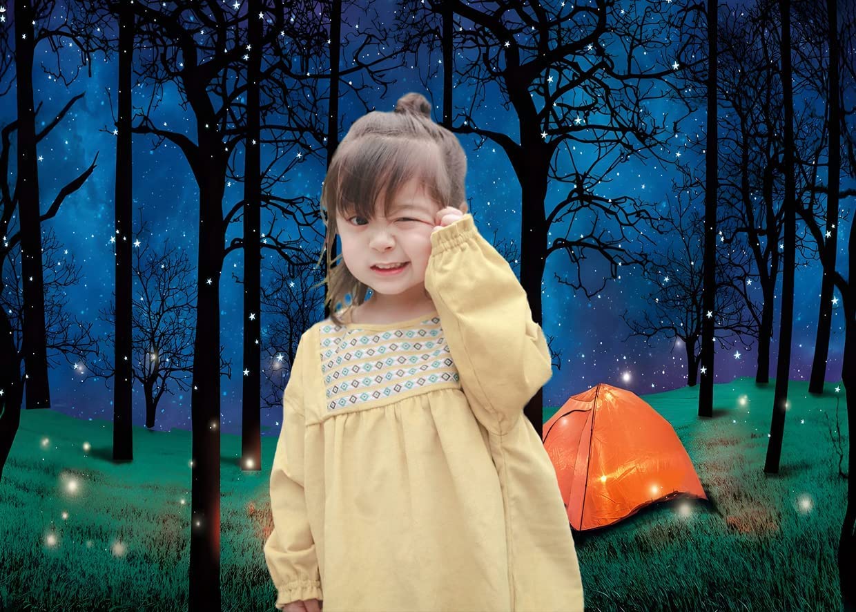 Lywygg 7X5Ft Camping Backdrop Forest Scene Camping Photography Background Camping Photo Backdrop Camping Theme Party Decoration