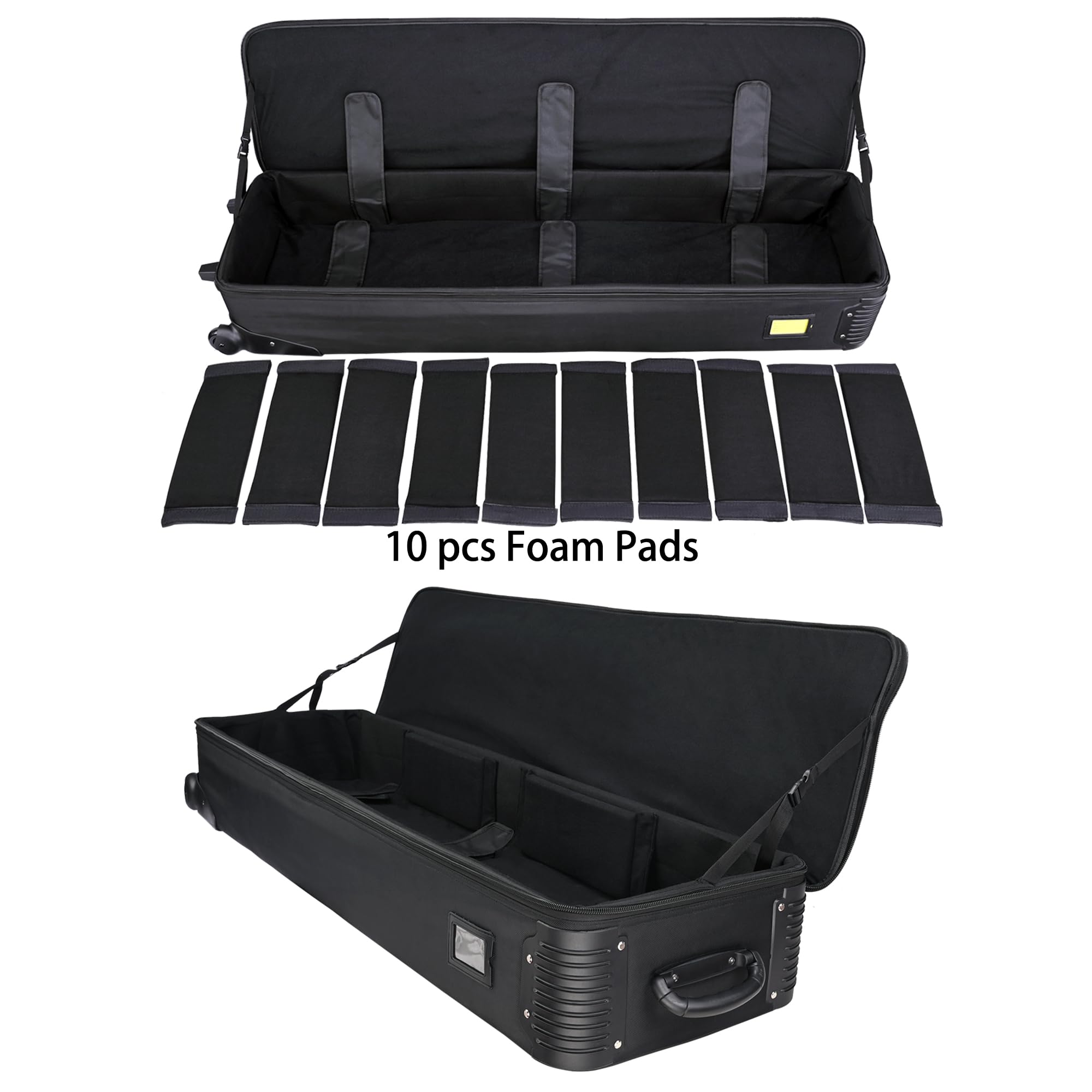 Magicline Hard Shell Rolling Keyboard Case 52.4''X13.4''X6.7'' For 88 Note Keyboards And Electric Pianos, 88 Key Keyboard Rigid