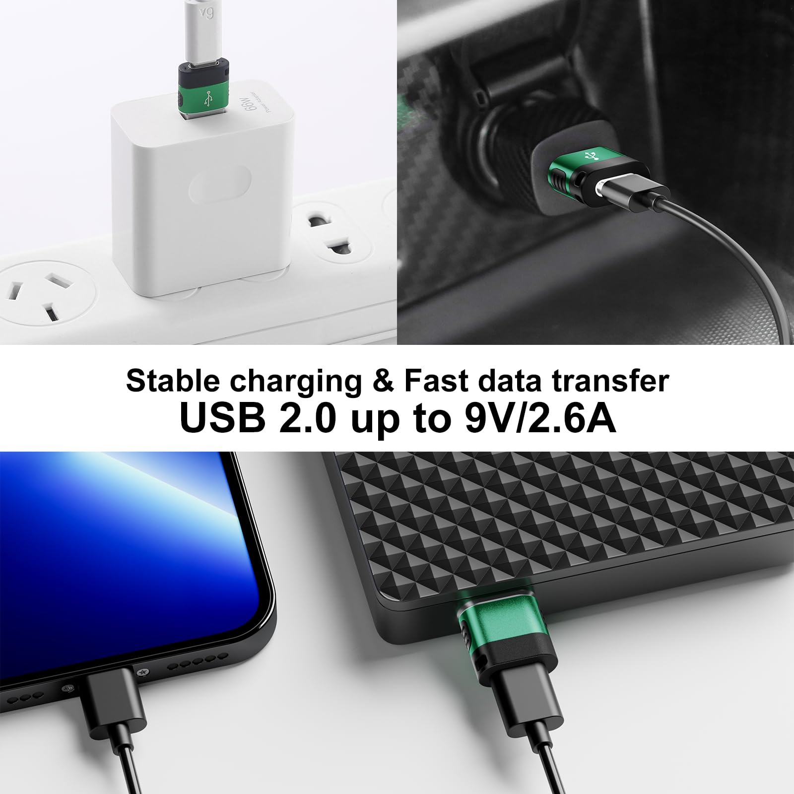 Basenew Usb A To Usb C Adapter 6 Pack,Usb To Usb C Adapter,Usb To Usbc C Adapter,Usb C To Usb A Adapter,Usb C Female Usb Male,Us