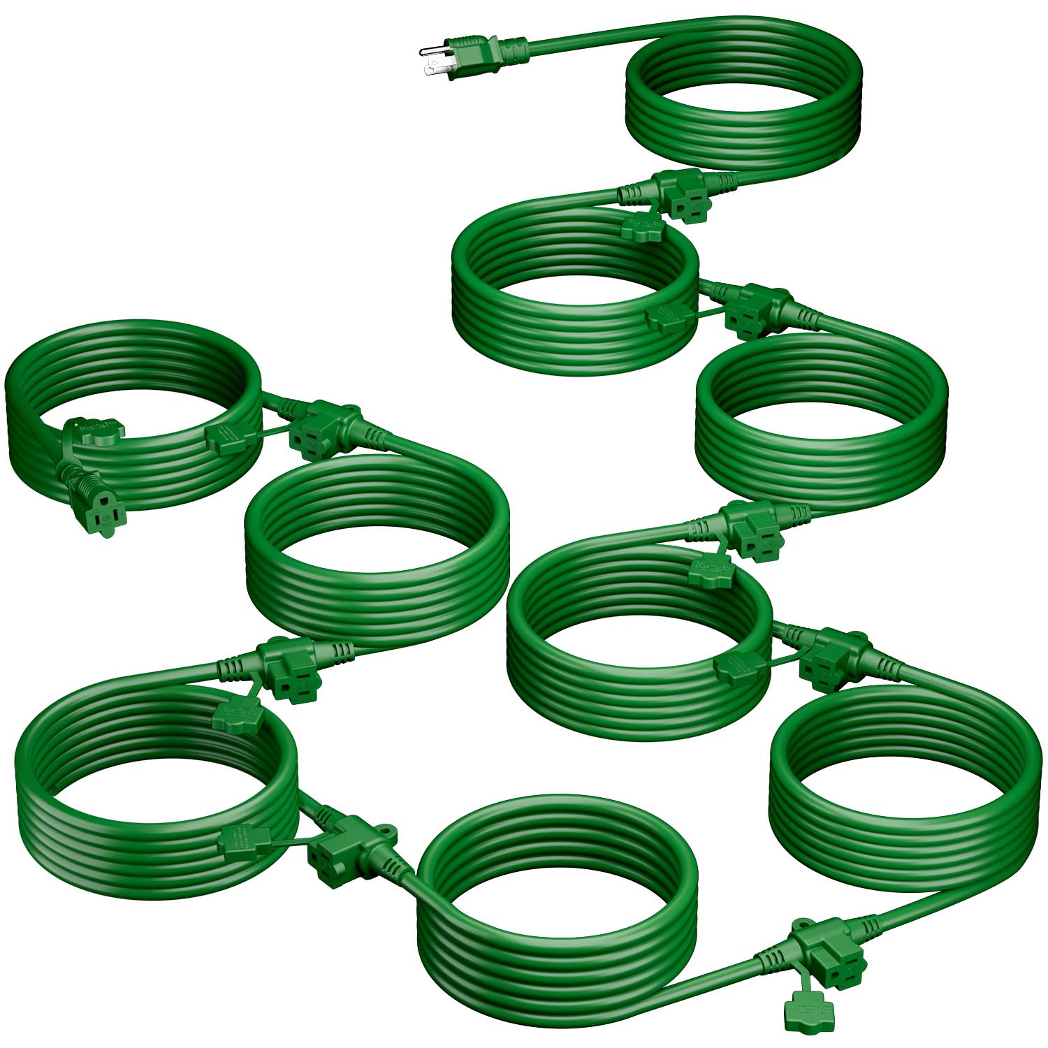 K Kasonic   Outdoor Extension Cord 75 Ft, Evenly Spaced 9 Outlets Plugs, 16/3 Sjtw Weatherproof Multiple Outlets Wire For Landsc