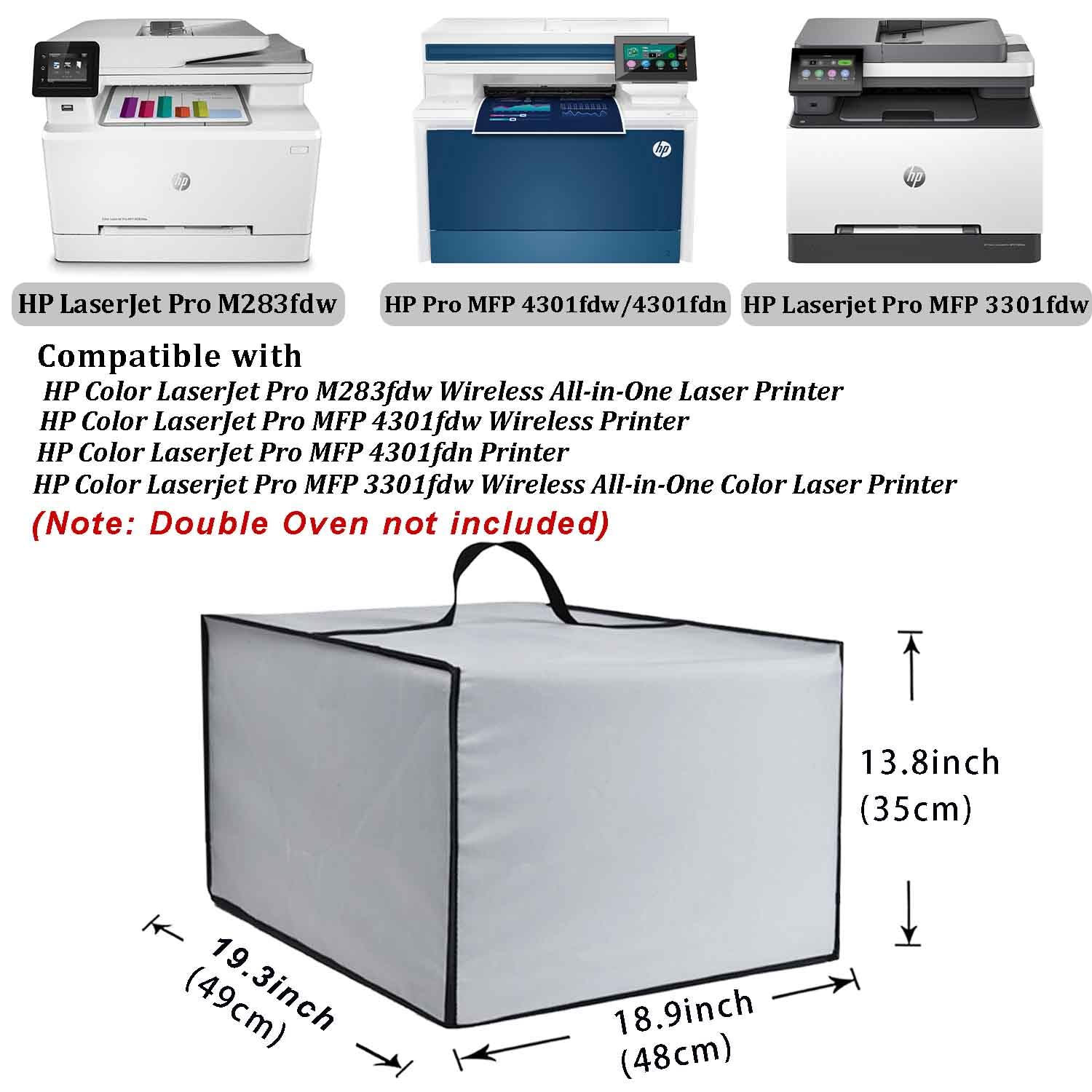 NUENSS-ROR Dust Cover for HP Printers - Waterproof Anti-Static Case, 19.3"x18.9"x13.8", Nylon, Silver, Model PC-HP430