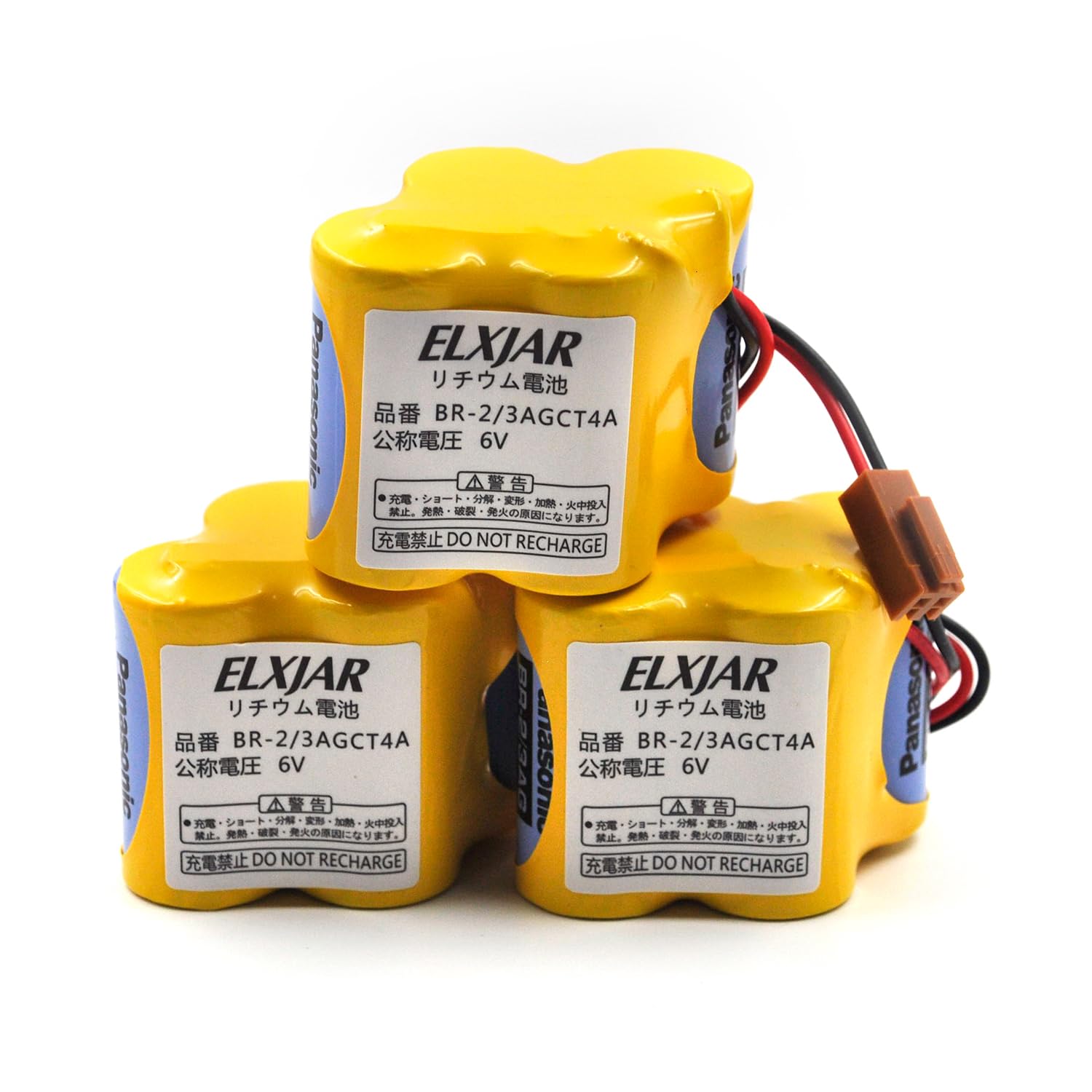 elxjar (3-Pack) BR-2/3AGCT4A 6V 4400mAh Replacement Battery for Panasonic FANUC A98L-0031-0025, CUSTOM-107, SHS749, ALIT0138, LI