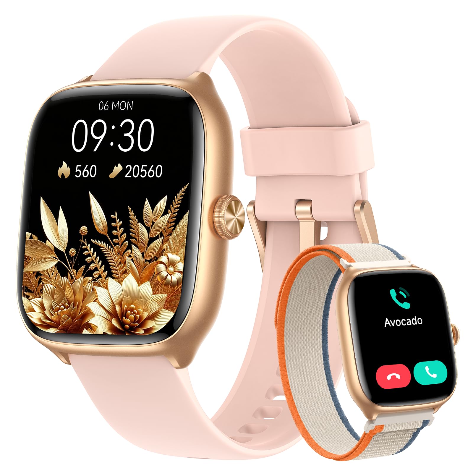 Gydom Smart Watch for Women Men, Bluetooth Call, 40mm AMOLED Fitness Watch