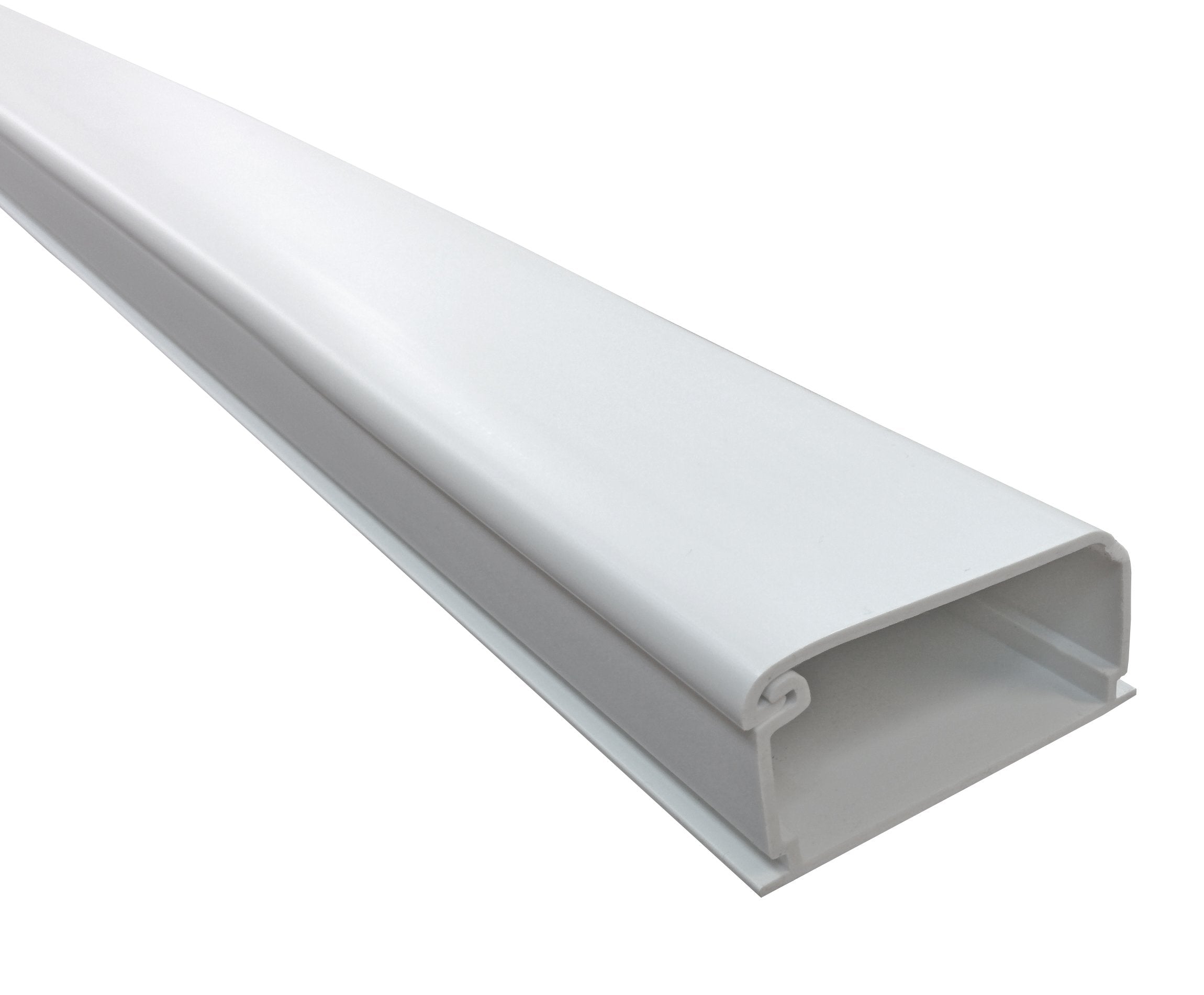 Electriduct Extra Large Latching Cable Raceway   2'' X 1'' Channel (2100 Series)   1 Stick   58 Inch Long   White