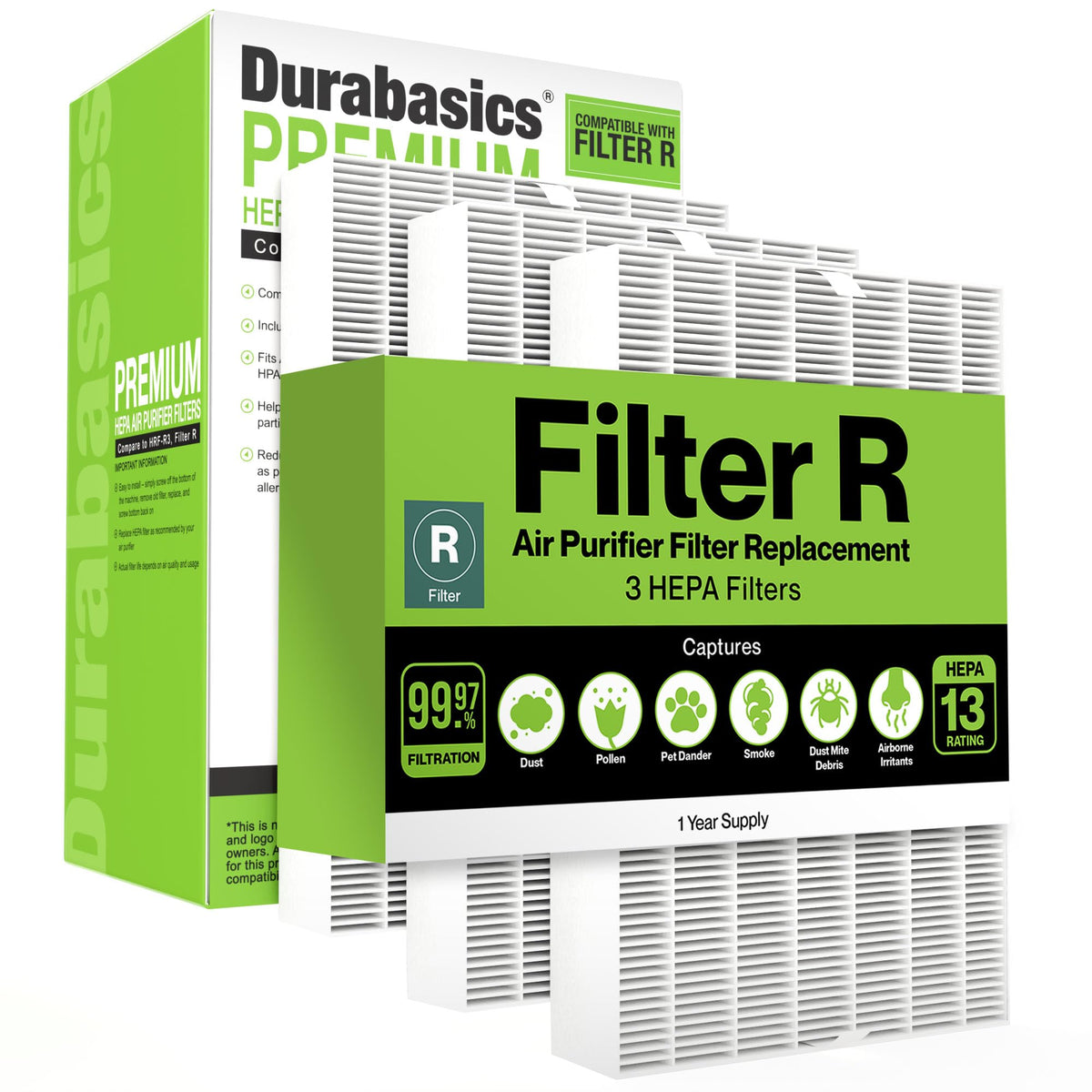 Durabasics 3 Pack Of Hepa Filters Compatible With Honeywell Air Purifier Replacement Filters, Honeywell Air Purifier Filters, Ho