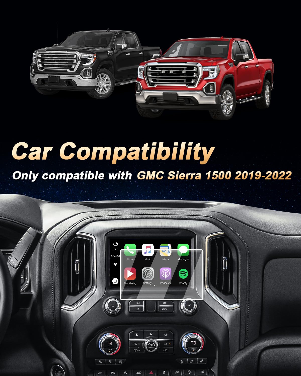 Ecozen Screen Protector Compatible With Gmc Sierra 1500 2019 2022, 8 Inch Tempered Glass Screen Protector Sierra 1500/2022 Gmc T