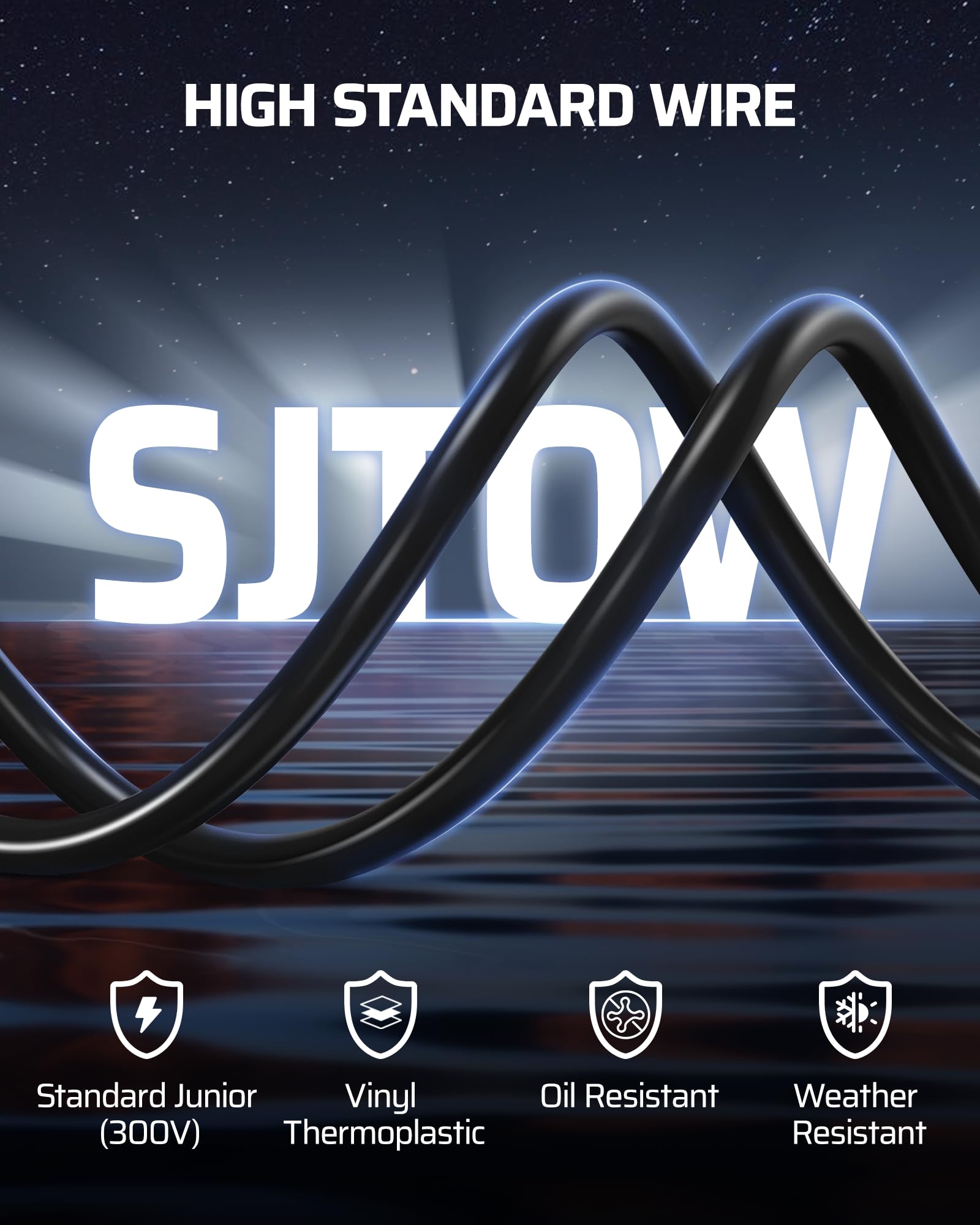 Dewenwils 50 Ft Retractable Extension Cord Reel, 14/3C Sjtow Heavy Duty Power Cord With New Twist Lock Stopper, 6 Grounded Outle