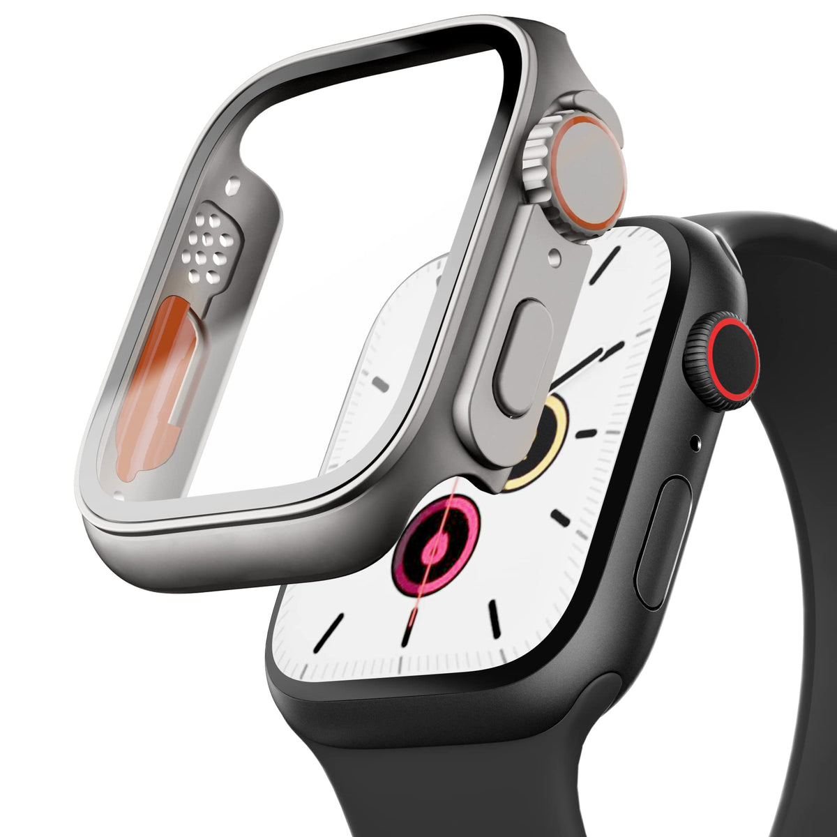Pzoz Compatible For Apple Watch Series 4/5/6/Se 44Mm Hard Case With Tempered Glass Screen Protector, Unique Design Hard Pc Cover