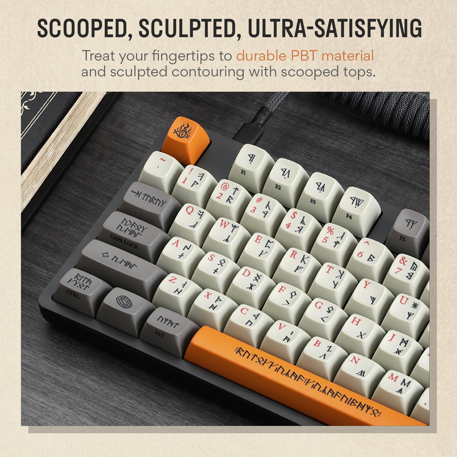 Drop + The Lord Of The Rings� Dwarvish Tkl Mechanical Keyboard   Mt3 Profile Keycaps With Accent Keys   Holy Panda X Tactile Switches   Pbt Dye Sub Keycaps   Led Backlight   Dark Gray