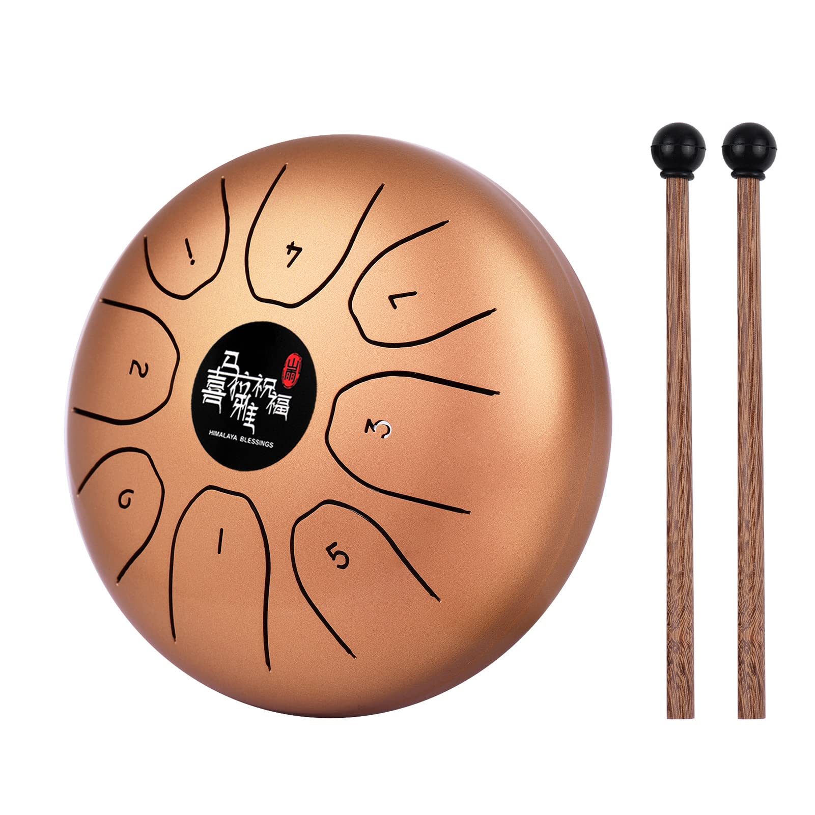 Steel Tongue Drum 5.5 Inches 8 Notes C Key Tank Drum Percussion Instrument with Drumsticks Carry Bag for Adults Children Music B