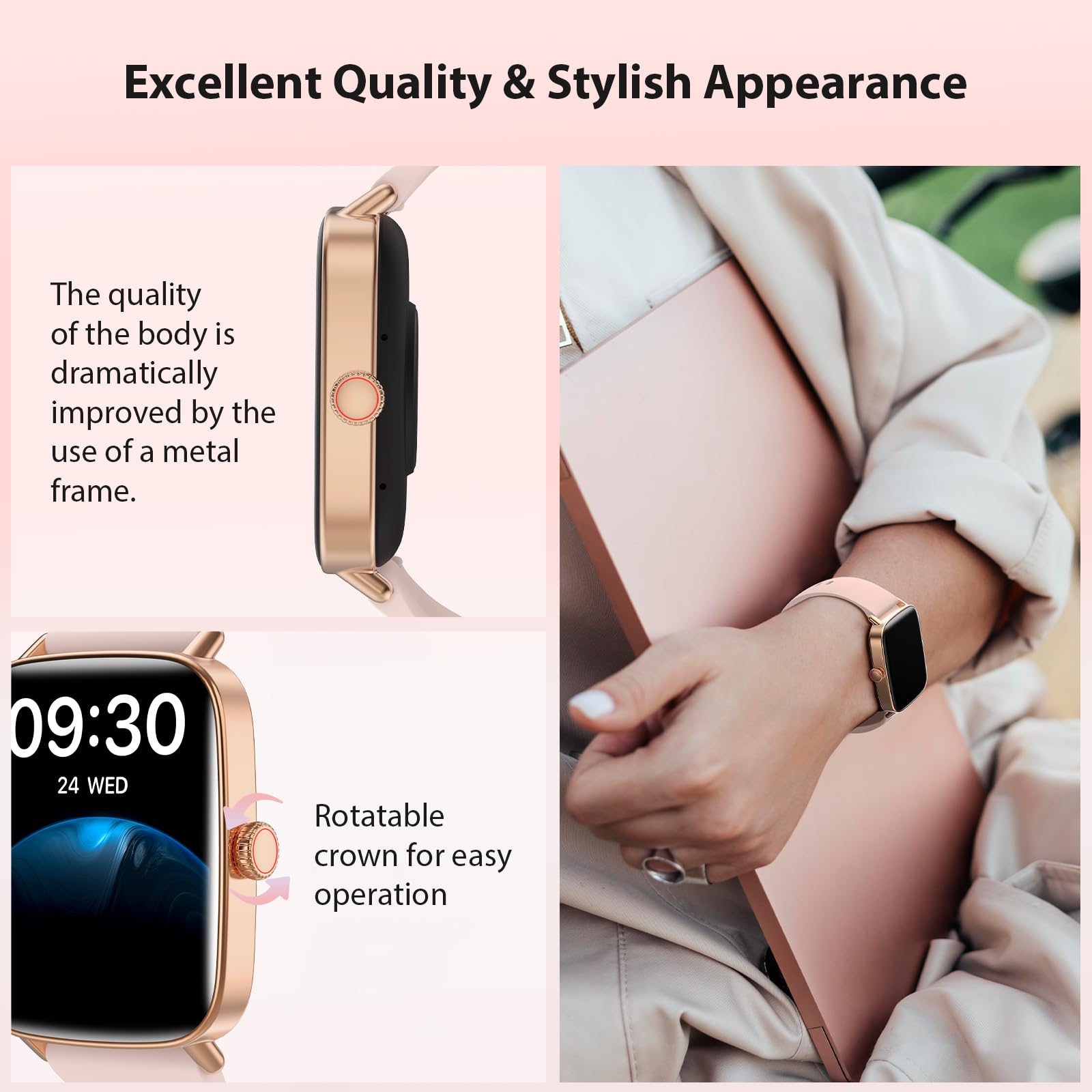 Smart Watch For Women, 2025 New Smartwatch (Answer/Make Call) For Iphone/Android, 1.85 '' Hd Dynamic Dial Fitness Tracker With 1