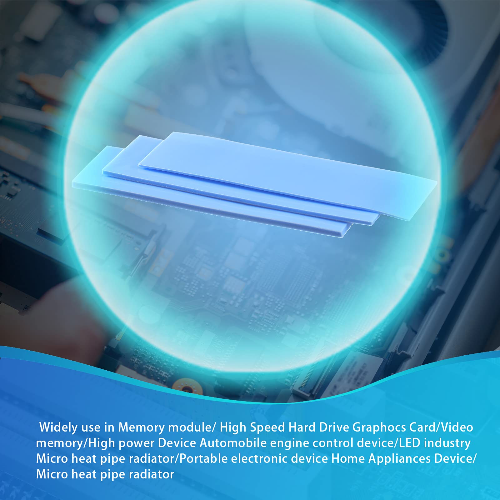 Outus 30 Pieces 2.6 X 0.8 Inch Silicone Thermal Pad Reusable Thermal Conductive Silicone Pad Each Thick For Gpu Heatsink Cpu Chi