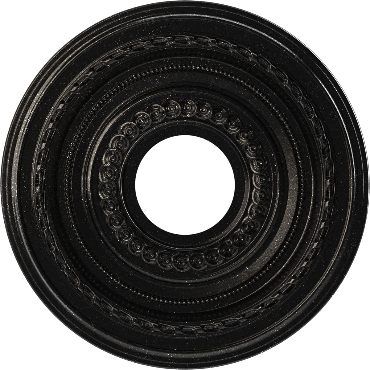Ekena Millwork 13OD x 3 1/2ID x 3/4P Cole Thermoformed PVC Ceiling Medallion (Fits Canopies up to 4 1/4), Textured Metallic Gala