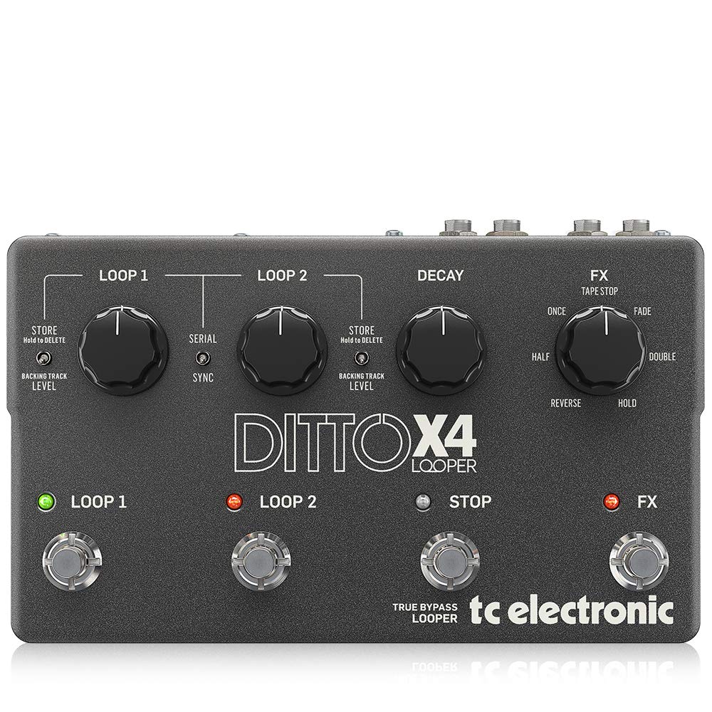 Tc Electronic Ditto X4 Looper Simple And Intuitive Dual Track Guitar Looper Pedal With Powerful Loop Effects