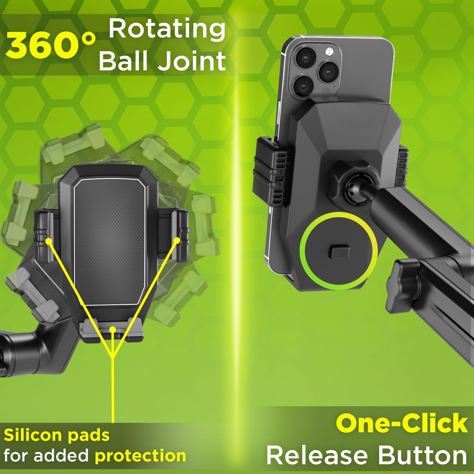 Phone Mount For Truck Phone Holder For Truck - Heavy Duty Super Suction Cup, Mobile Device Holder For Dashboard Window 16.9 Inch