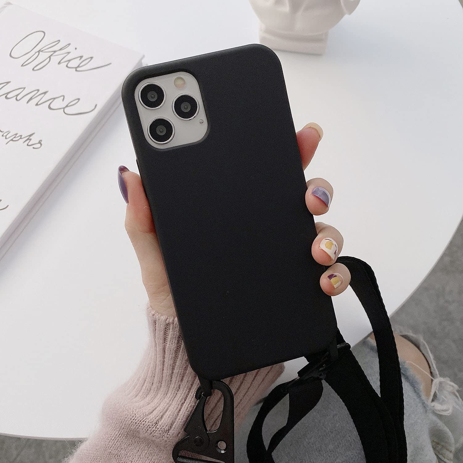 Cquukoi Compatible With Iphone 11,Crossbody Phone Case With Lanyard Cute Soft Silicone Case With Adjustable Shoulder Strap Shock