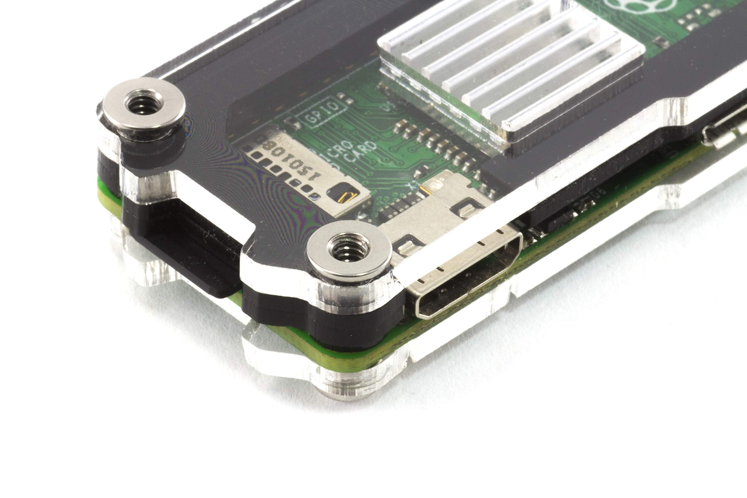 Zebra Zero Heatsink Case In Black Ice For Raspberry Pi Zero 1.3 & Wireless ~ C4Labs