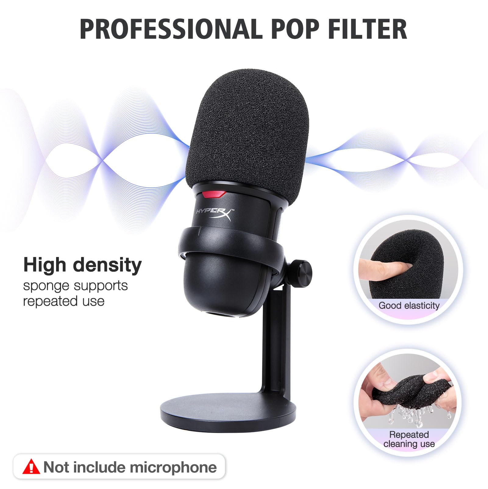 For Hyperx Solocast White Boom Arm   White Mic Arm Compatible With Hyper X Solocast, Microphone Boom Arm With Pop Filter, Improv
