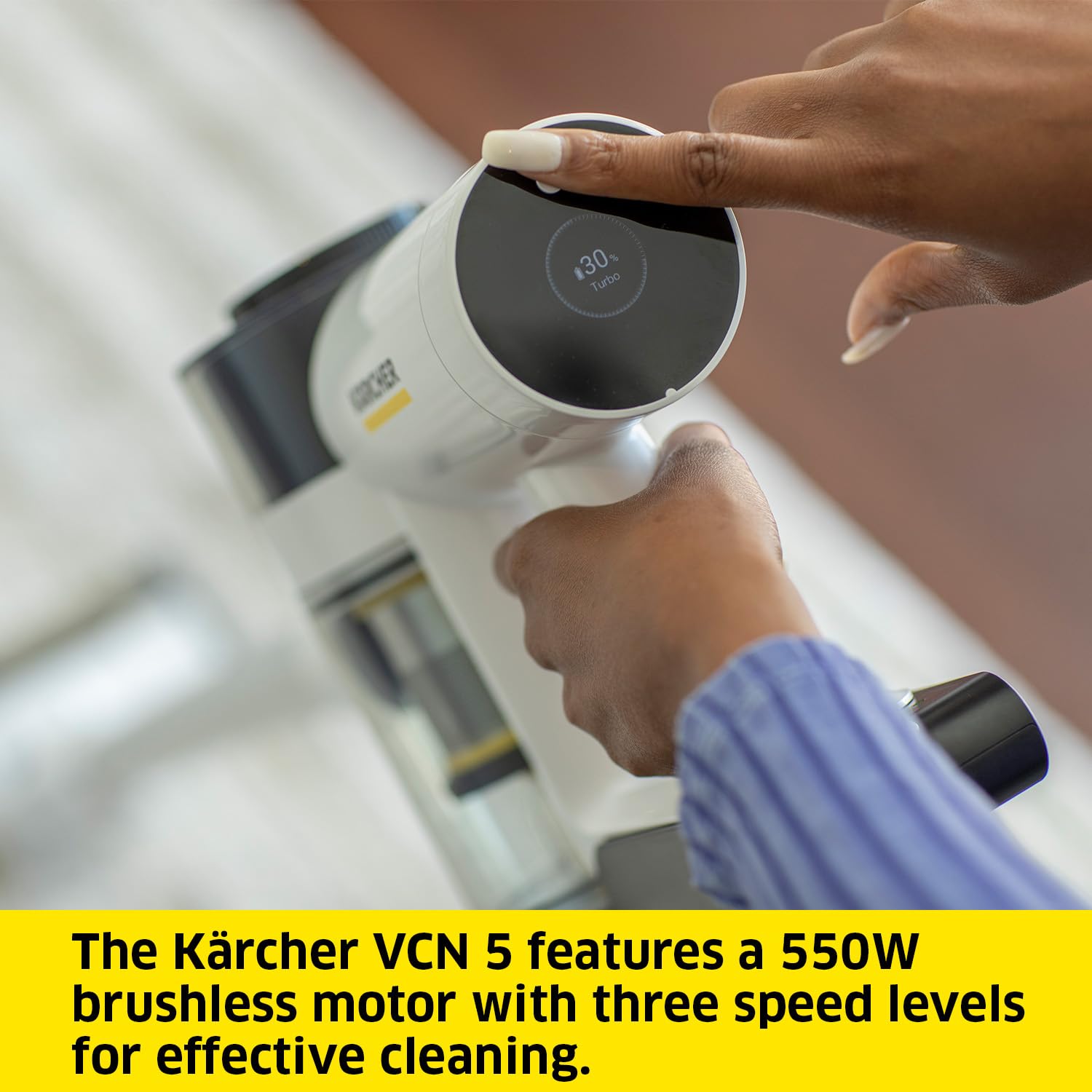 Krcher, Vcn 5 Cordless Stick Vacuum, 550 W Motor, Lcd Power Display, 71 Minute Runtime, For Pet Owners, Extensive Accessories