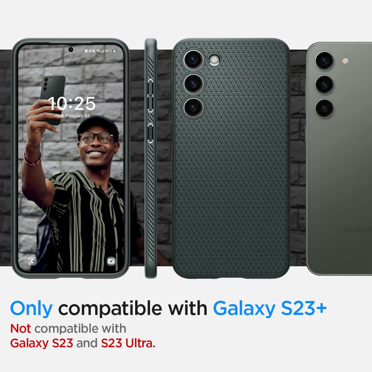 Spigen Liquid Air Designed For Galaxy S23 Plus Case (2023) [Military-Grade Protection] - Abyss Green