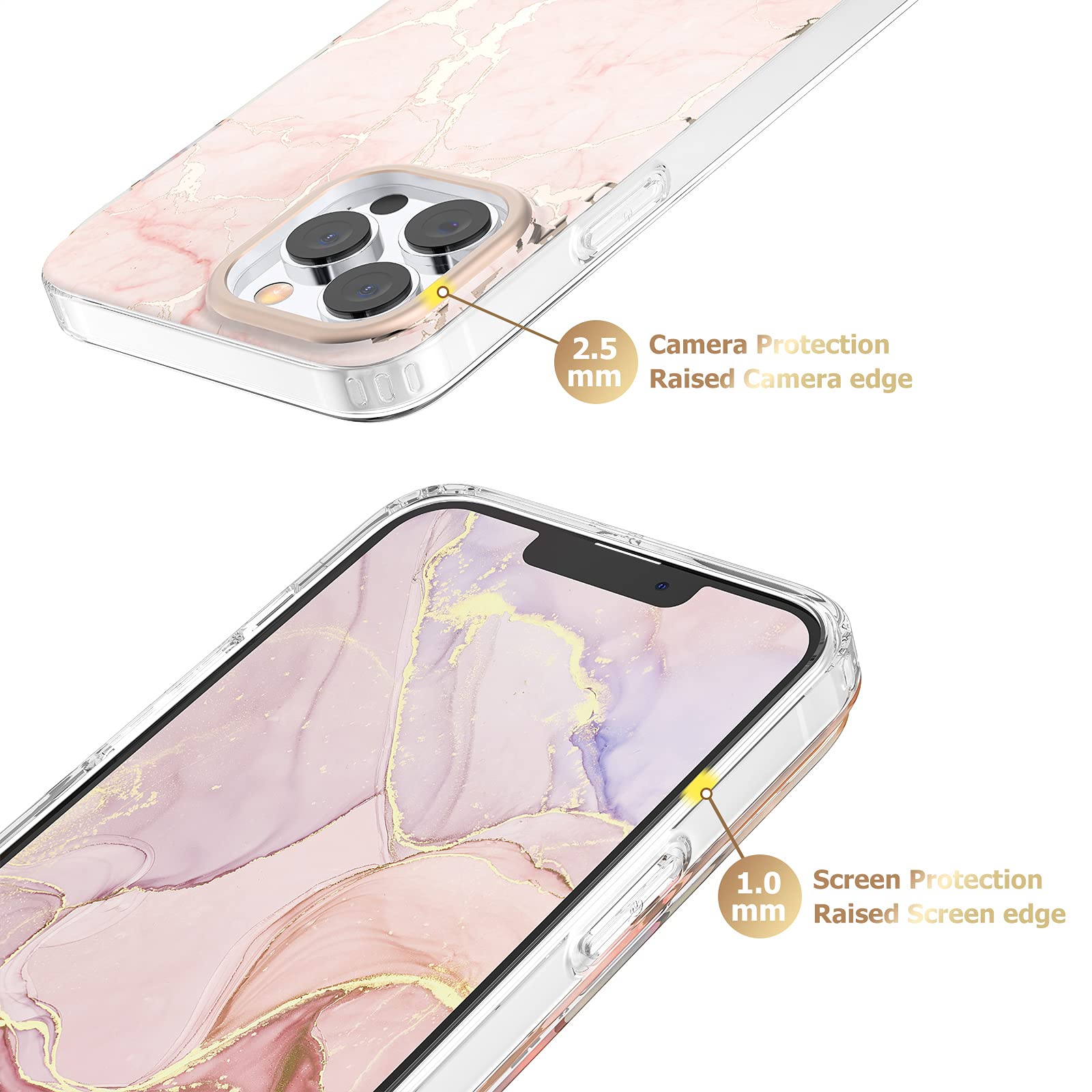 Mateprox Compatible With Iphone 13 Pro Max Case Marble Design Slim Thin Stylish Geometric Cover For Iphone 13 Pro Max 6.7'' 2021