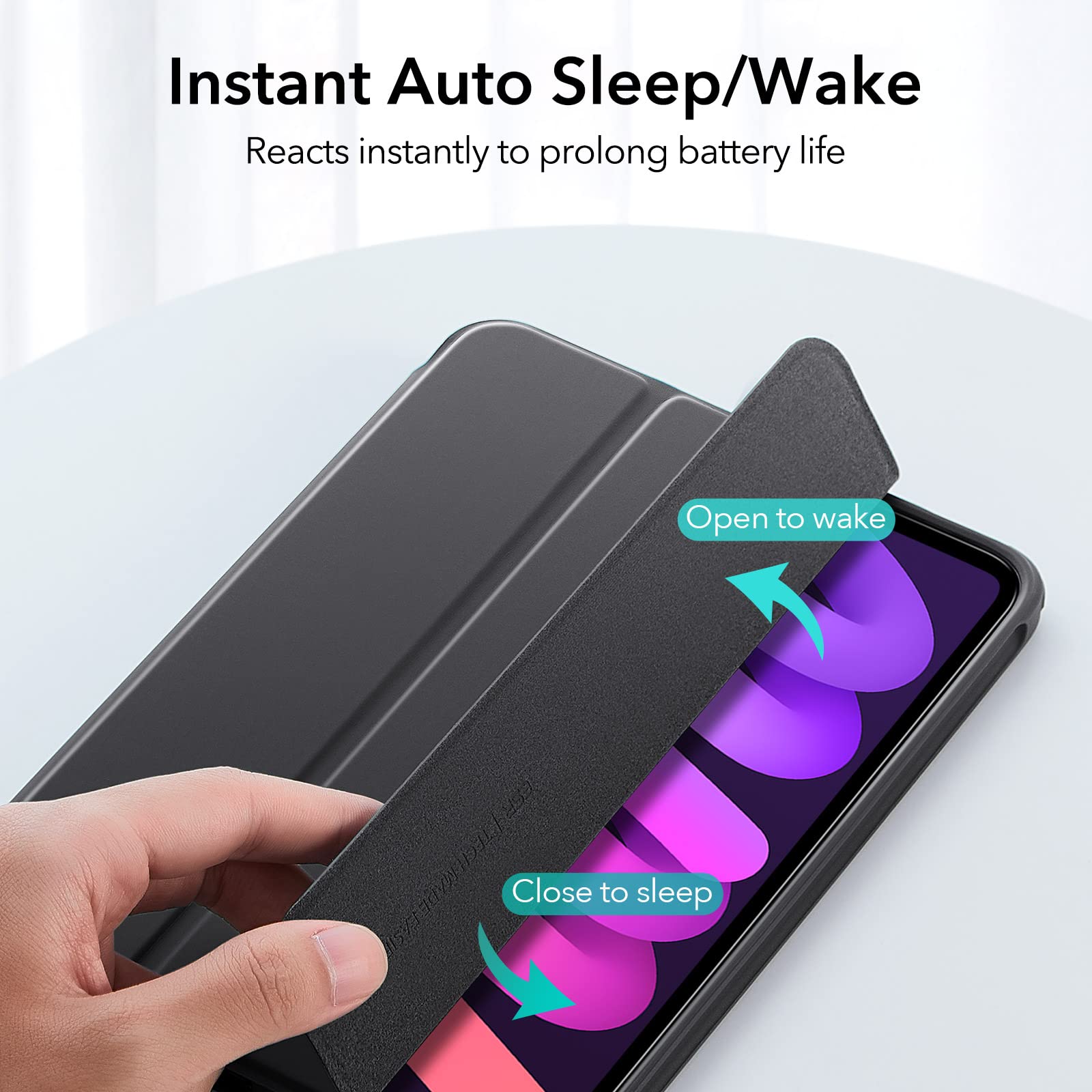 Esr For Ipad Mini 7 Case (A17 Pro), Ipad Mini 7Th/6Th Generation Case (2024/2021), Detachable Magnetic Cover, Hard Back, Auto Sleep/Wake, Vertical Stand, Supports Pencil Pro, Clear Black