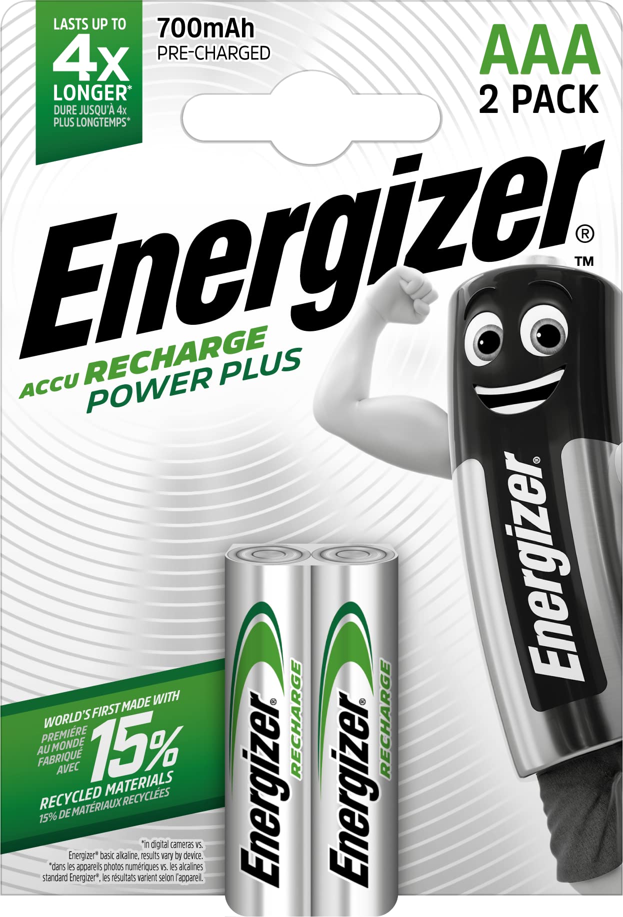 Energizer Power Plus AAA Rechargeable Battery Nickel-Metal Hybrid (NiMH) - Household Batteries (Rechargeable Battery, AAA, Nicke