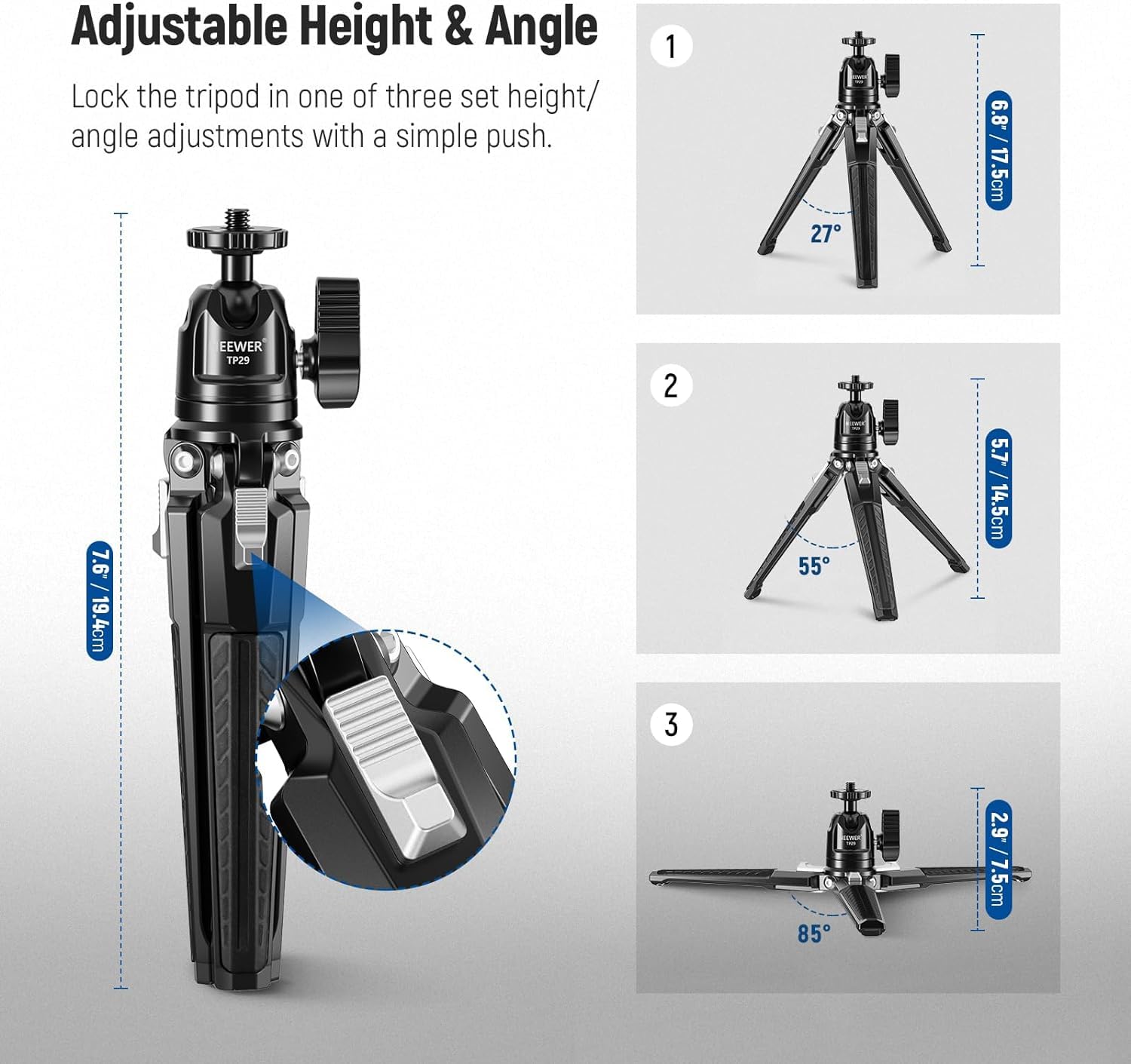 Neewer Mini Metal Table Tripod With 360 Ball Head, Supports Vertical Recording And Handle, Portable Travel Tripod With 1/4 Inch