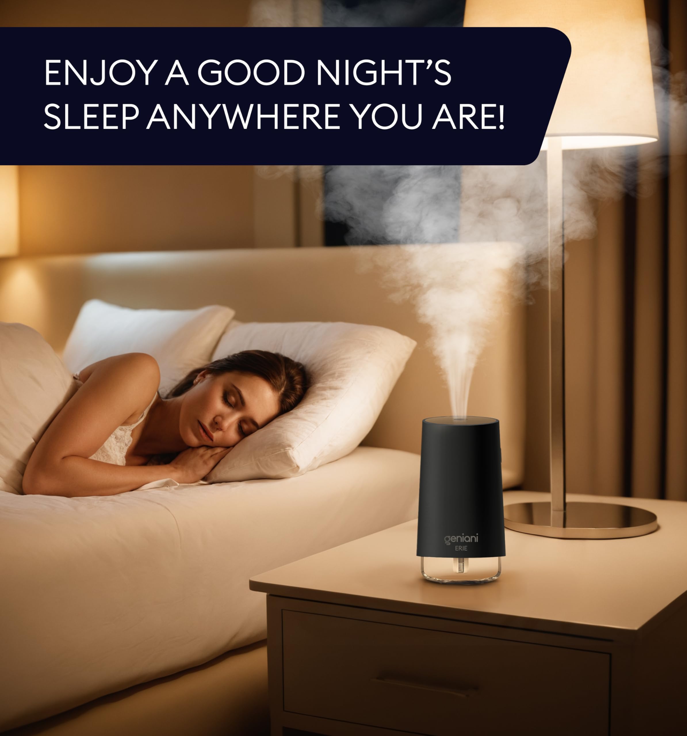 Geniani Portable Small Cool Mist Humidifiers   Usb Desktop Humidifier For Plants, Office, Car, Baby Room With Auto Shut Off & Ni